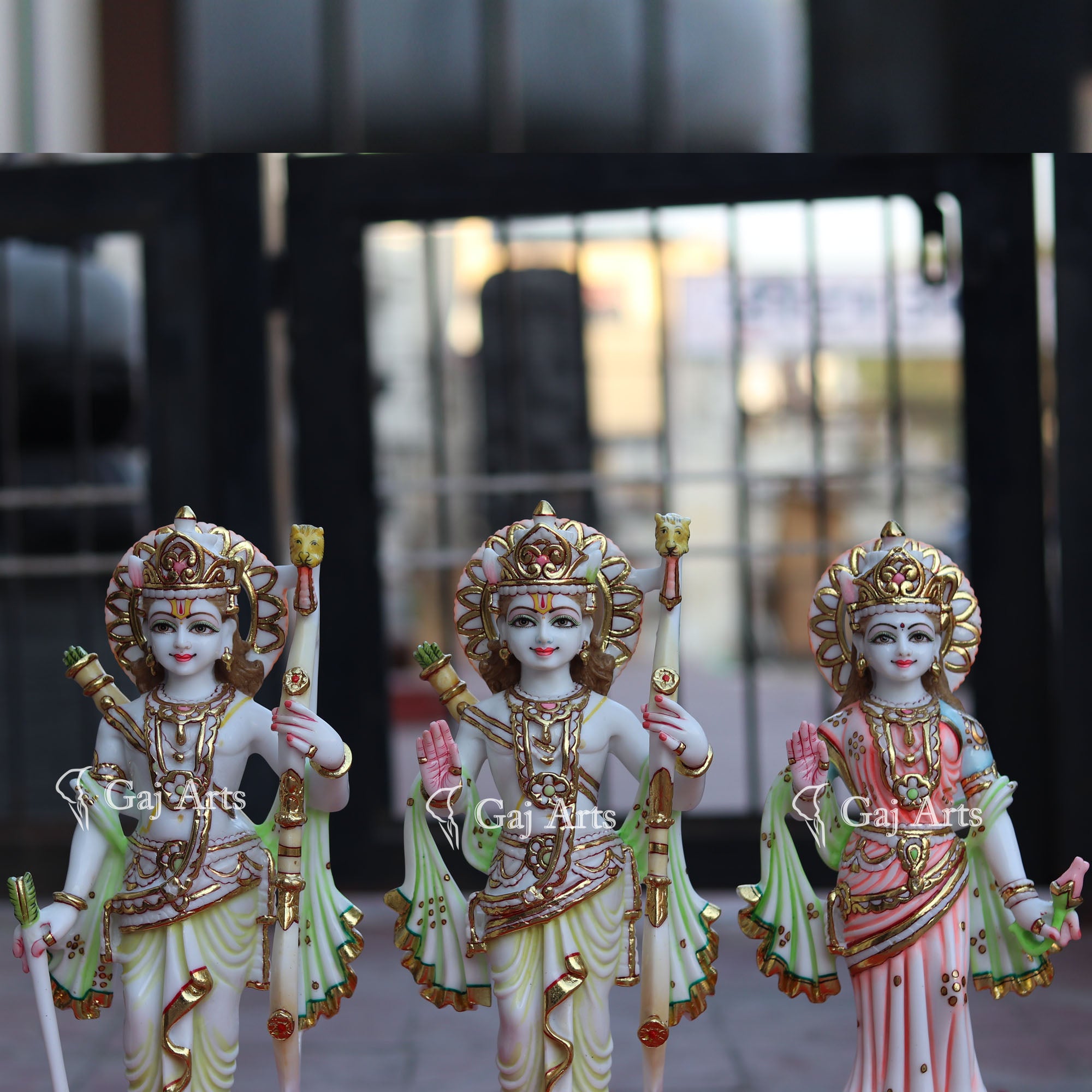 Makrana Marble Powder Ram Jodi Idol | 15 Inch