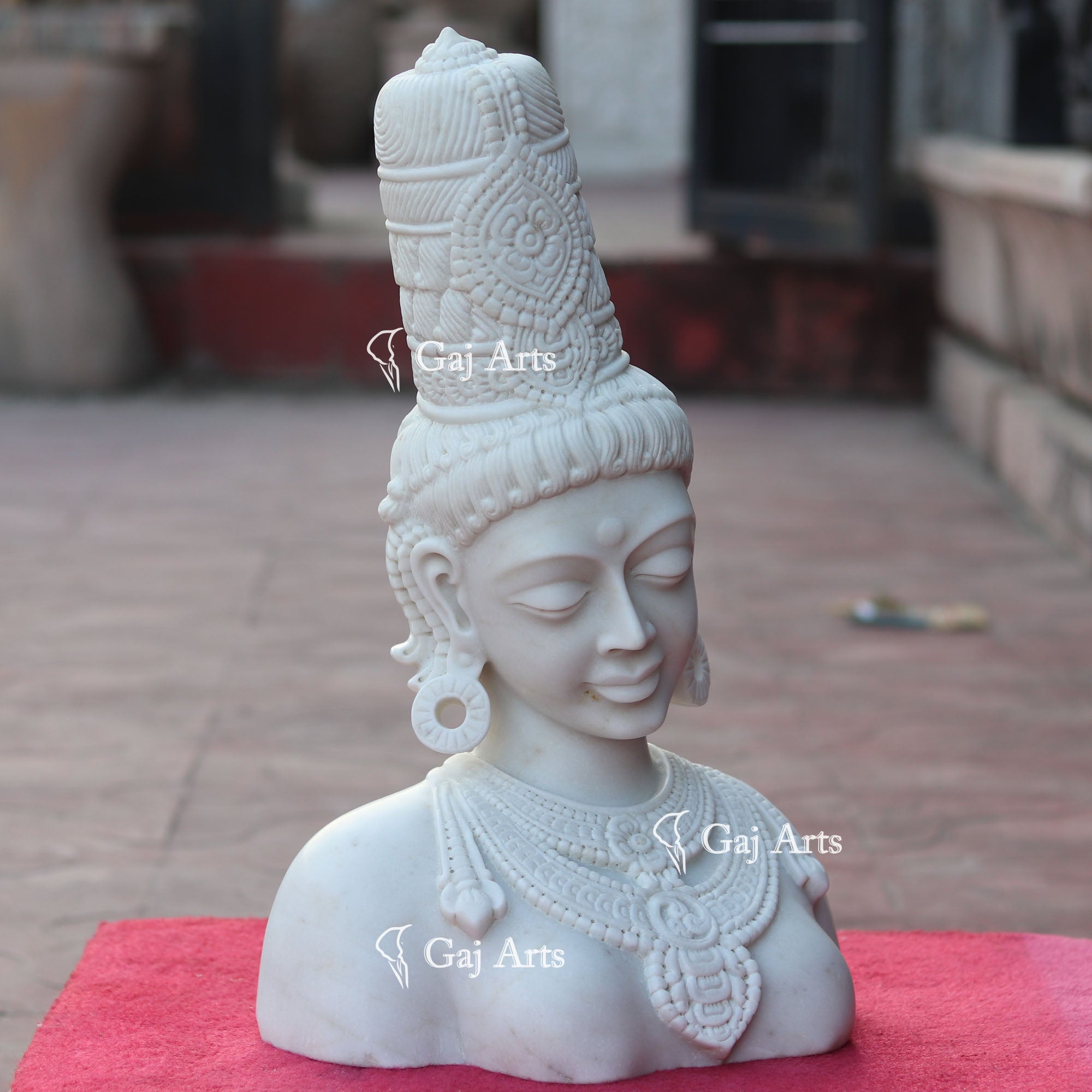 White Marble Lady Statue | 21 Inch