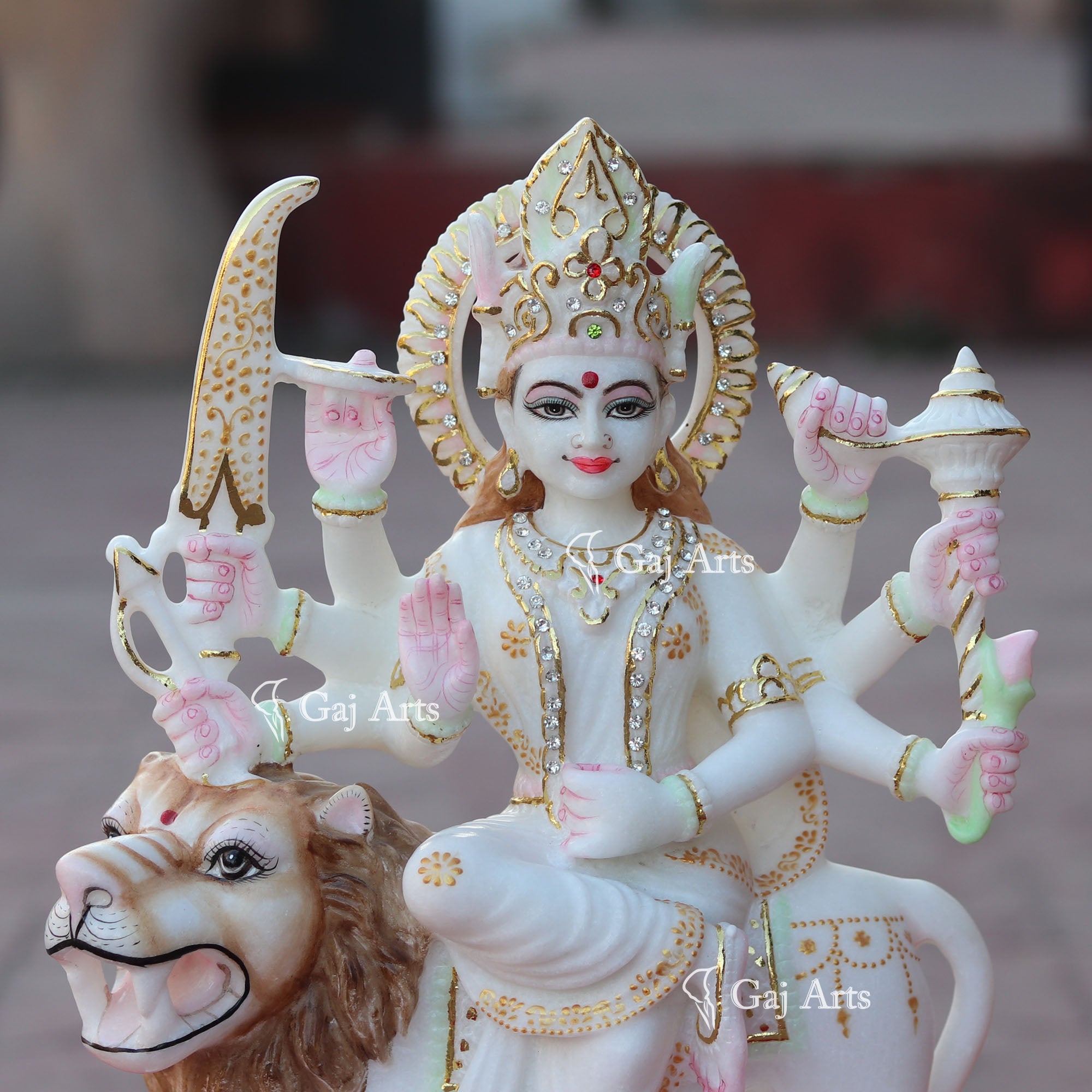 Marble Durga Mata Idol | 15 Inch