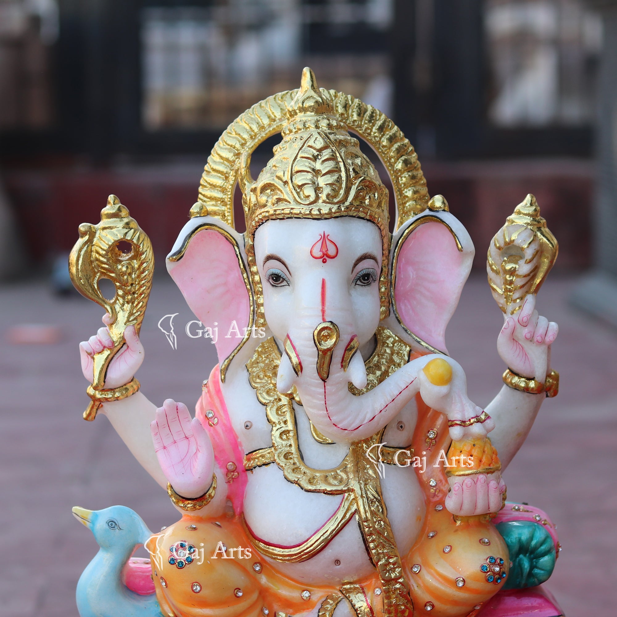Super White Makrana Marble Ganesh Idol | 18 Inch