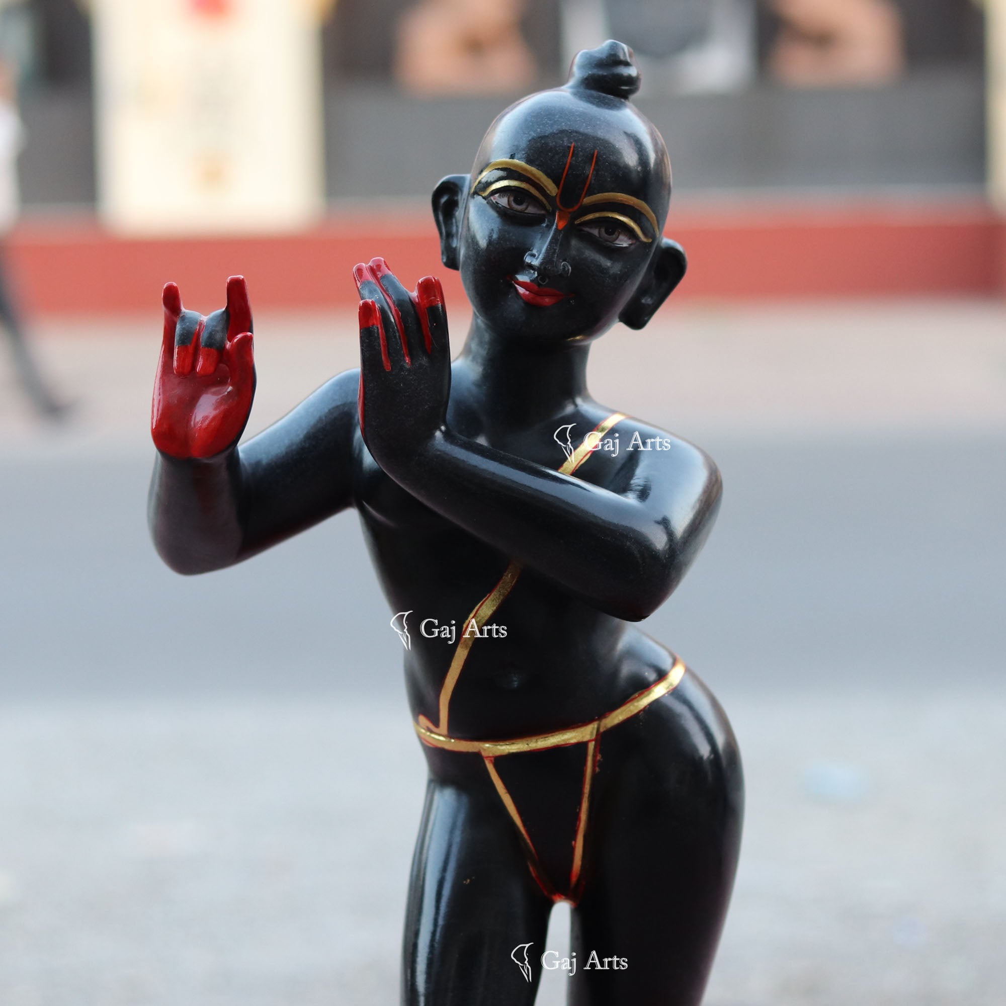 Rajasthan Black Marble Iskon Krishna Statue | 24 Inch