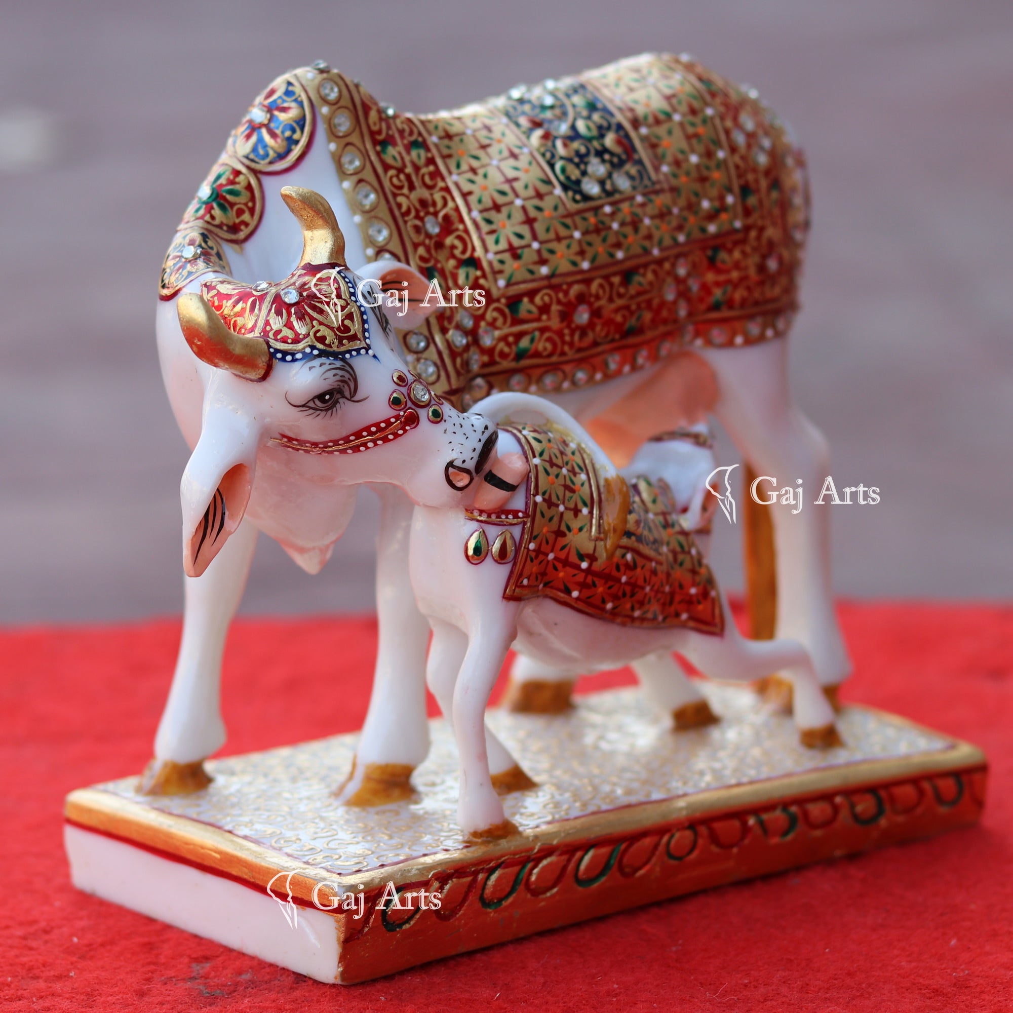 Makrana Marble Cow Idol | 9 Inch
