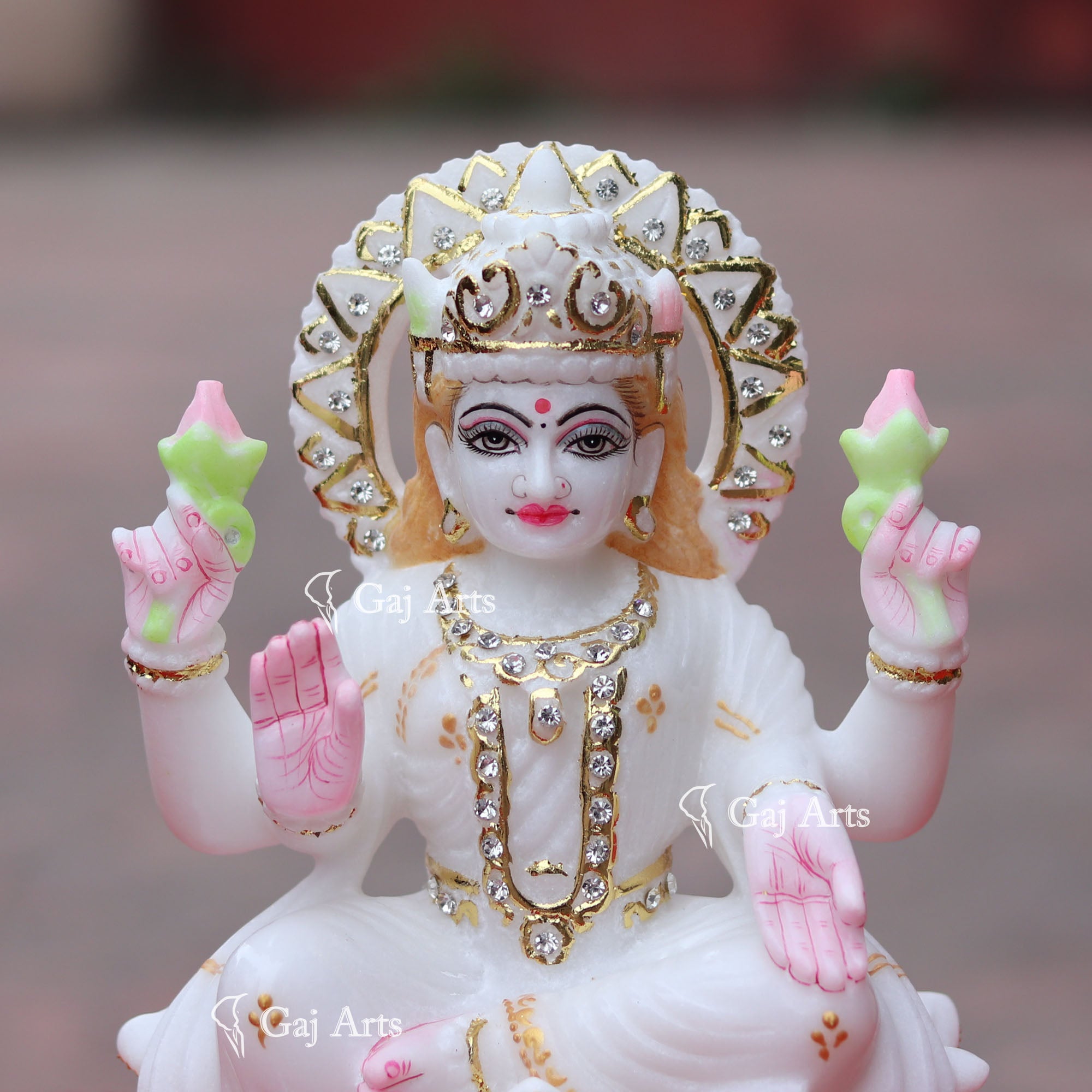 White Marble Lakshmi Maa Statue | 9 Inch