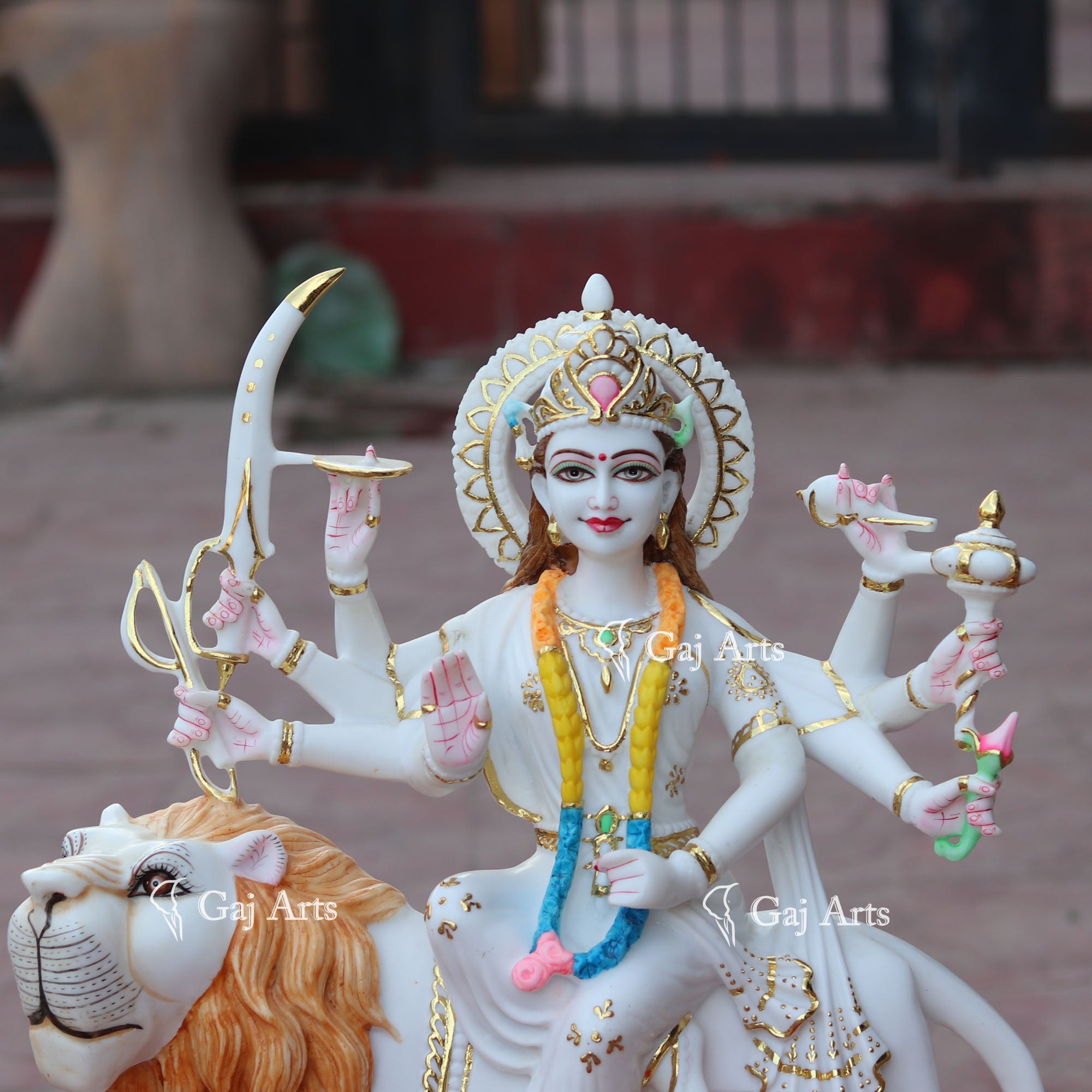 Marble Durga Mata Idol | 24 Inch