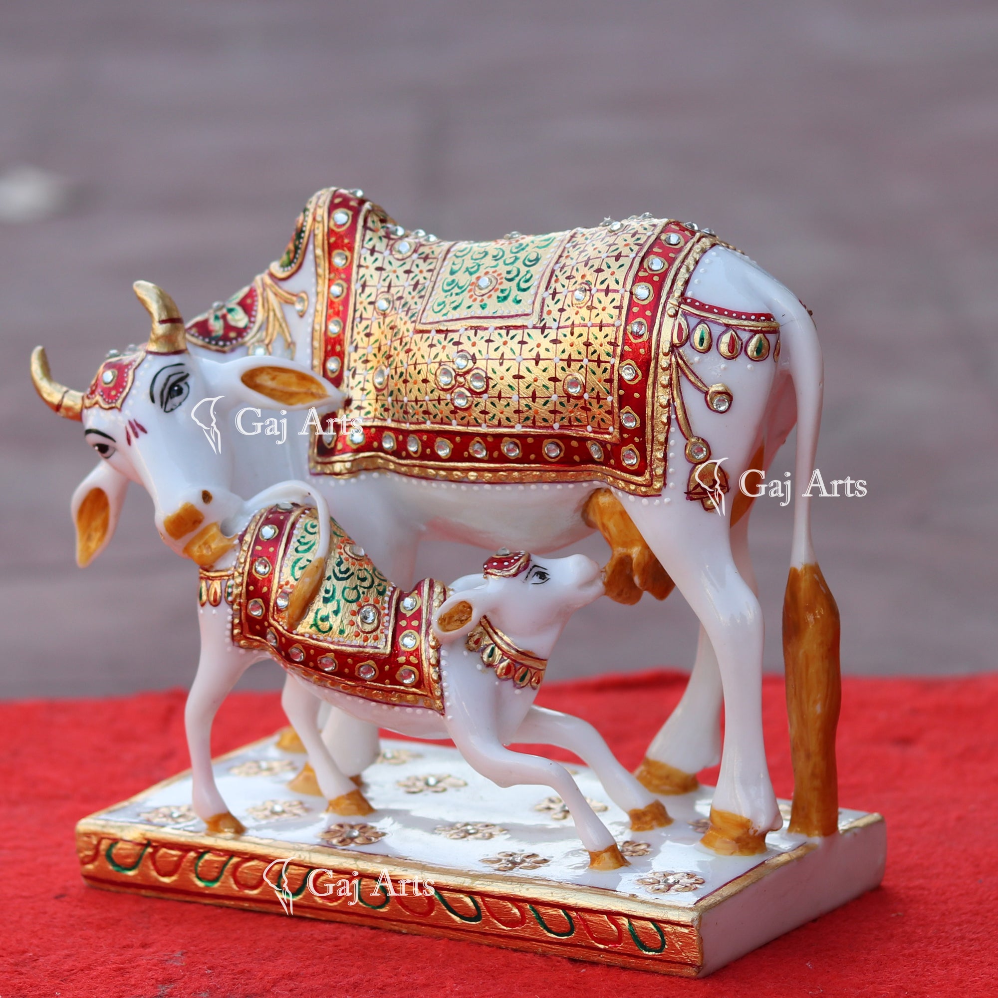 Makrana Marble Cow Statue | 9 Inch