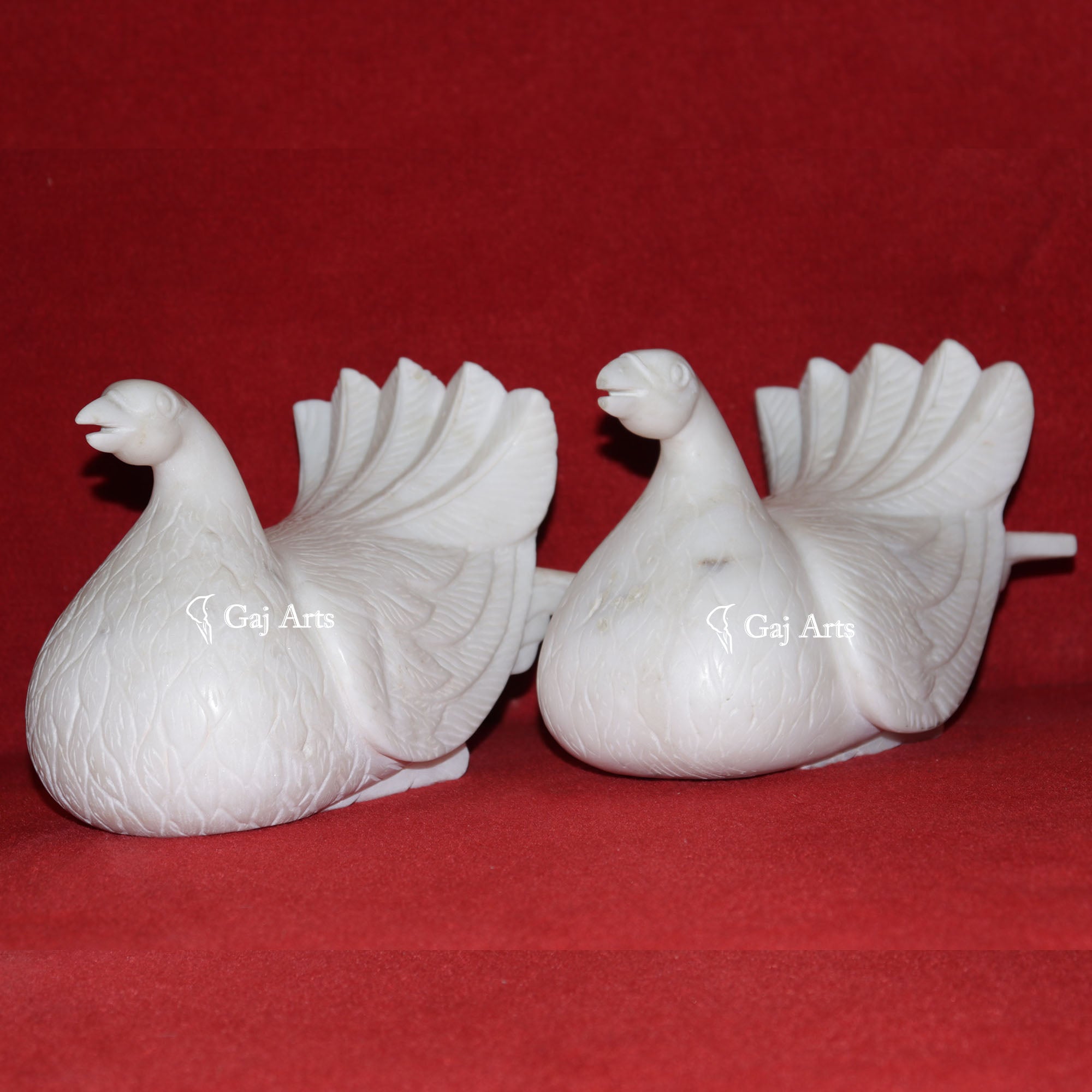 White Marble Pigeon Figurine | 8 Inch