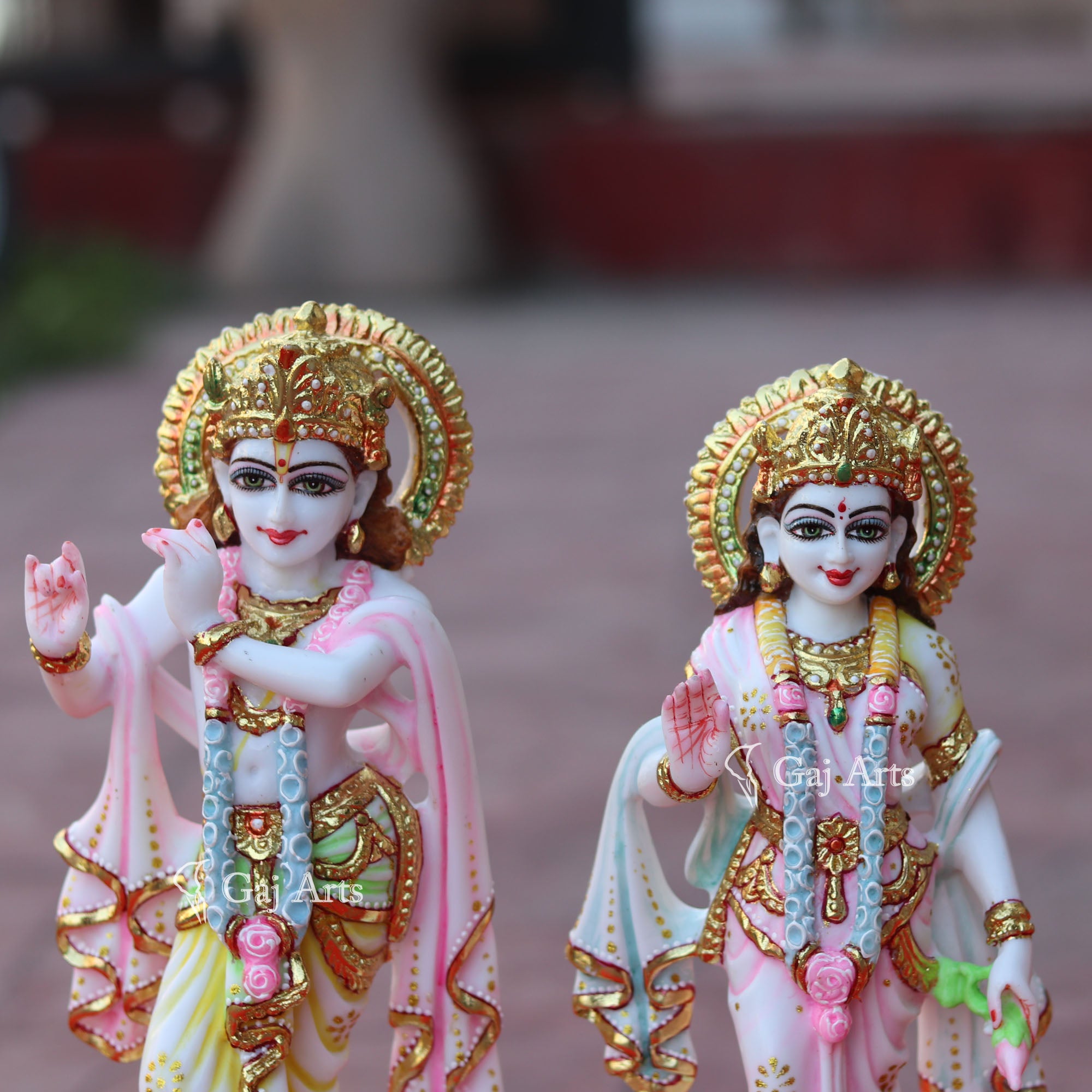 Marble Powder Radha Krishna Idol | 12 Inch