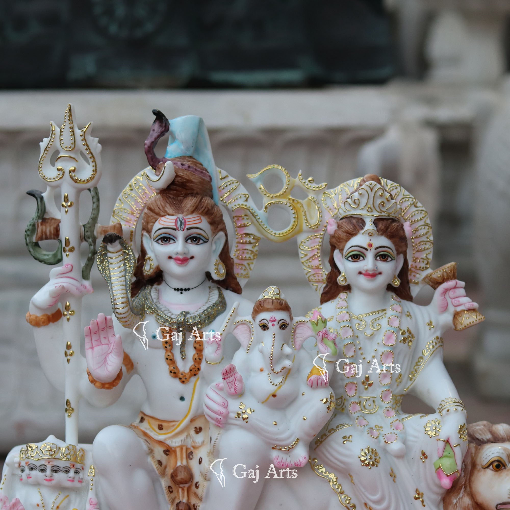 Marble Shiv Parivar Statue | 18 Inch
