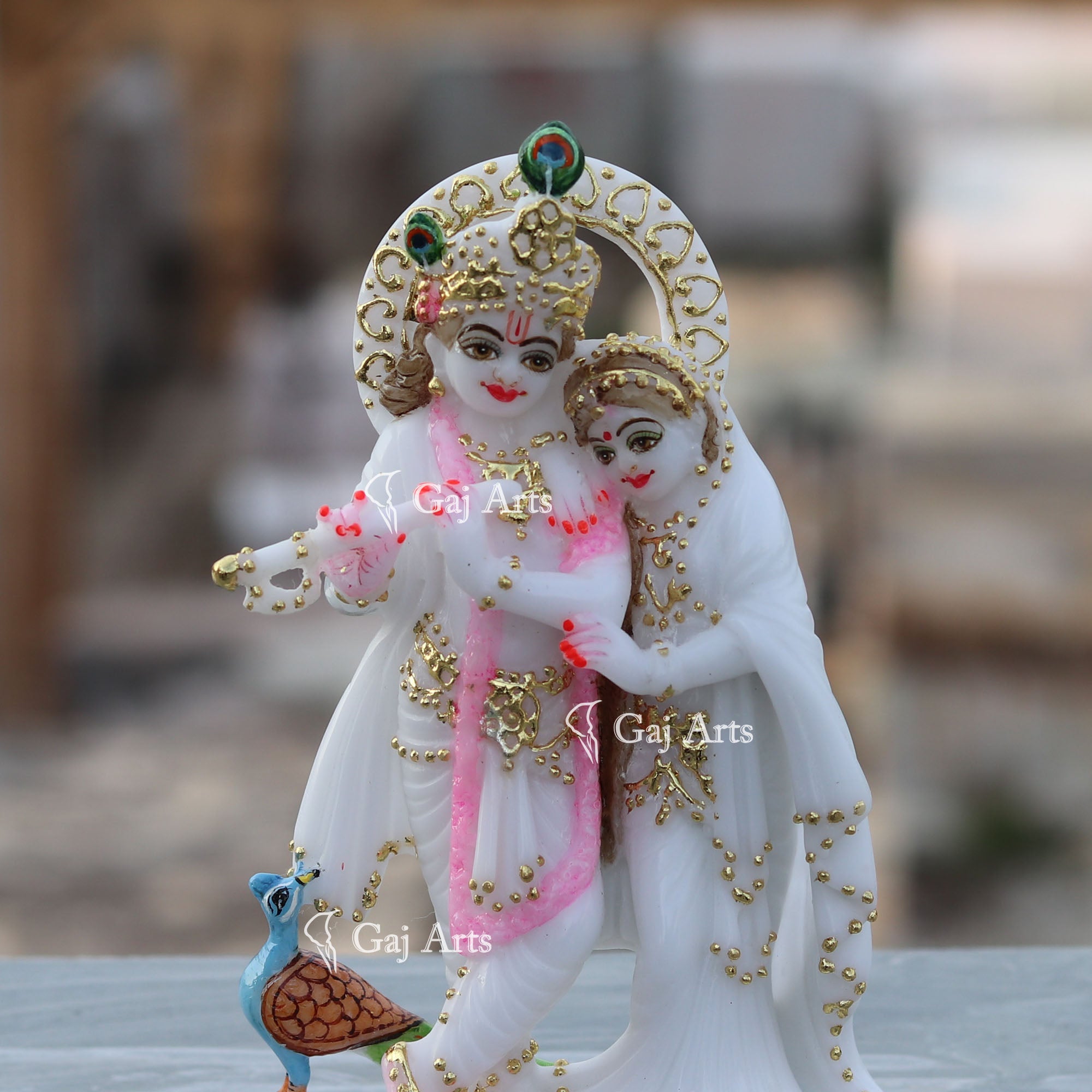 White Radha Krishna Jodi Murti | 7 Inch
