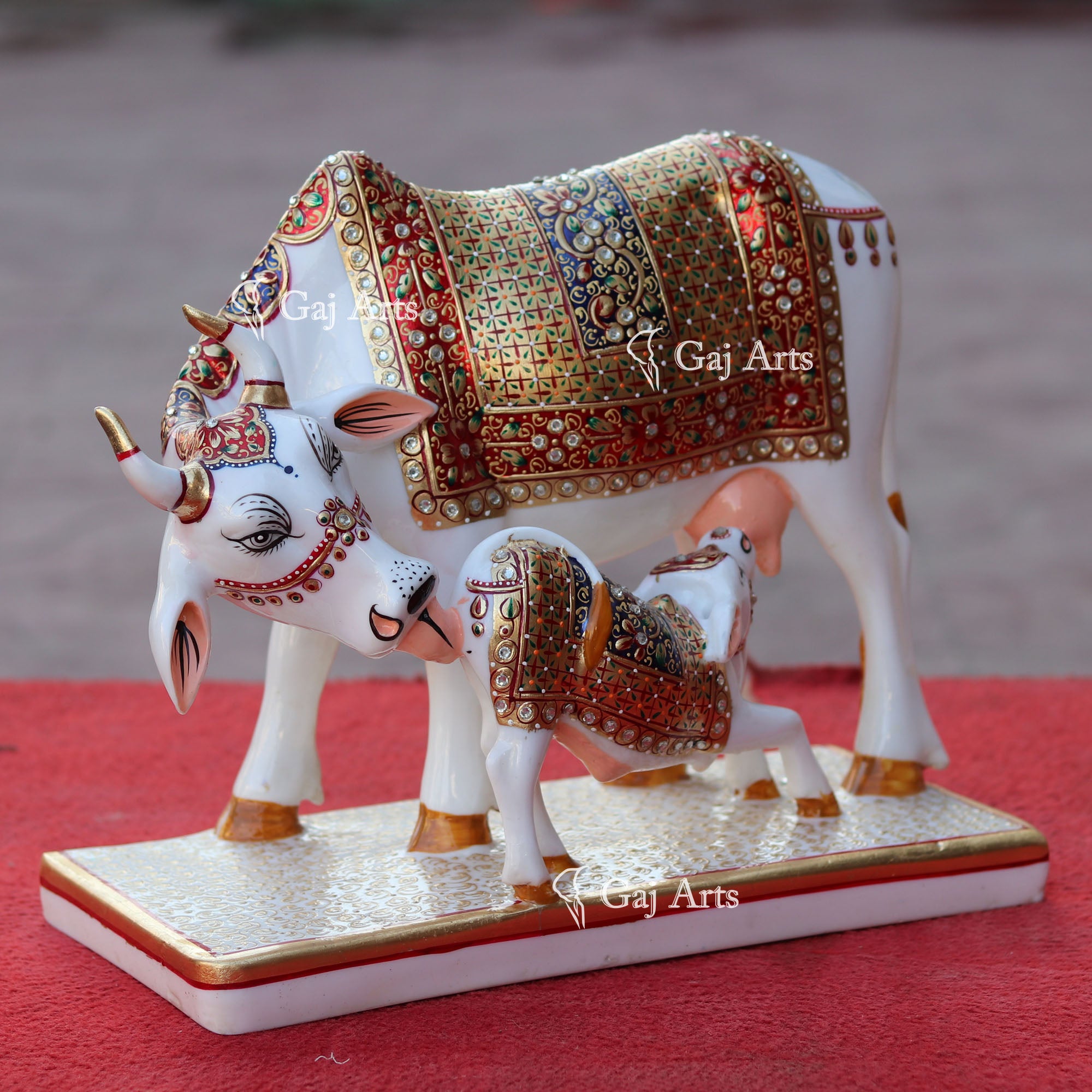 Makrana Marble Cow Statue | 12 Inch