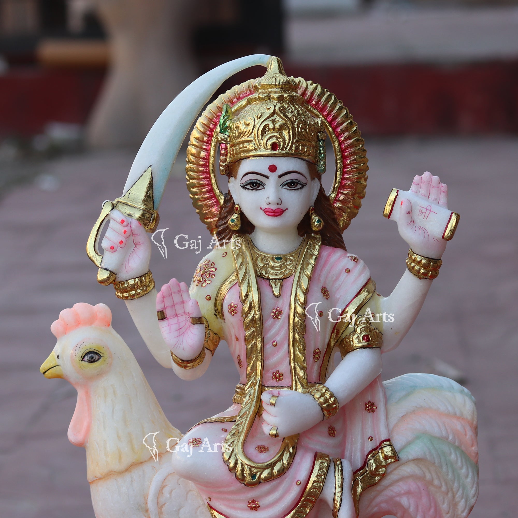 Marble Bahu Charni Mata Idol | 18 Inch