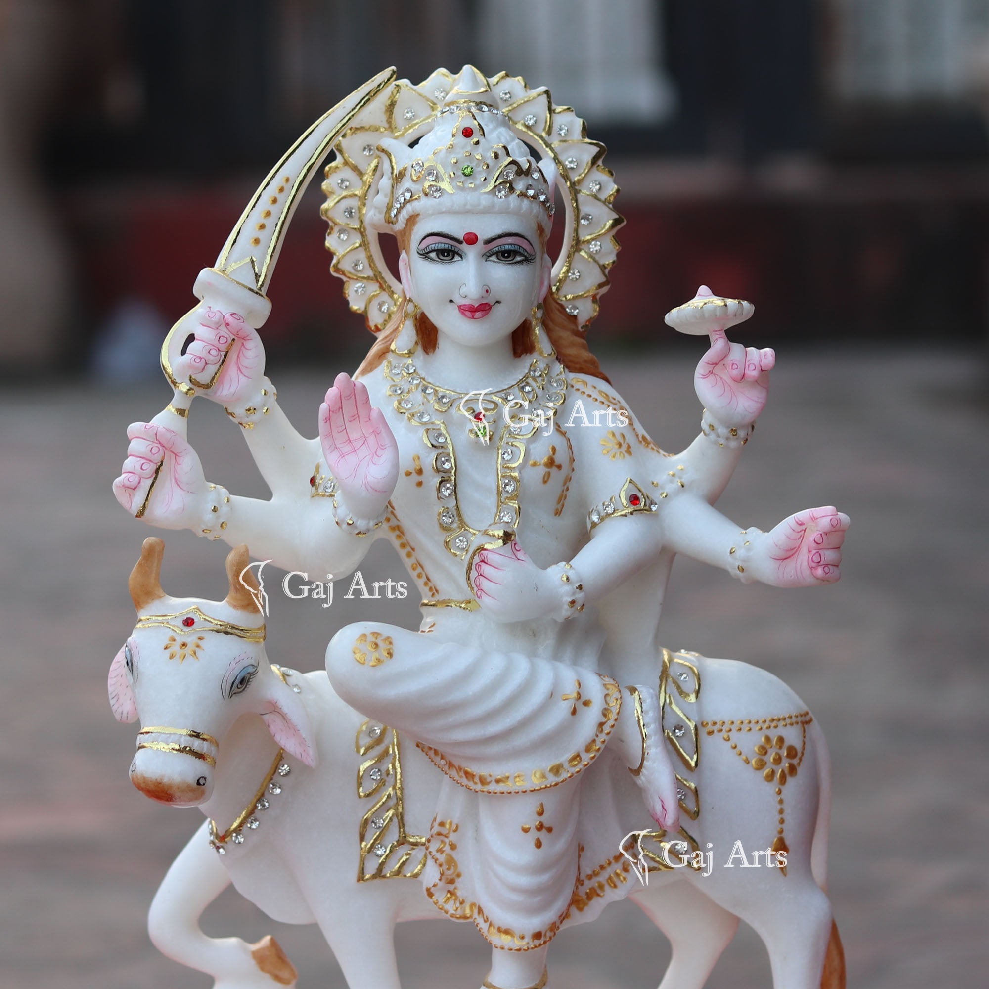 White Marble Umiya Maa Idol | 15 Inch
