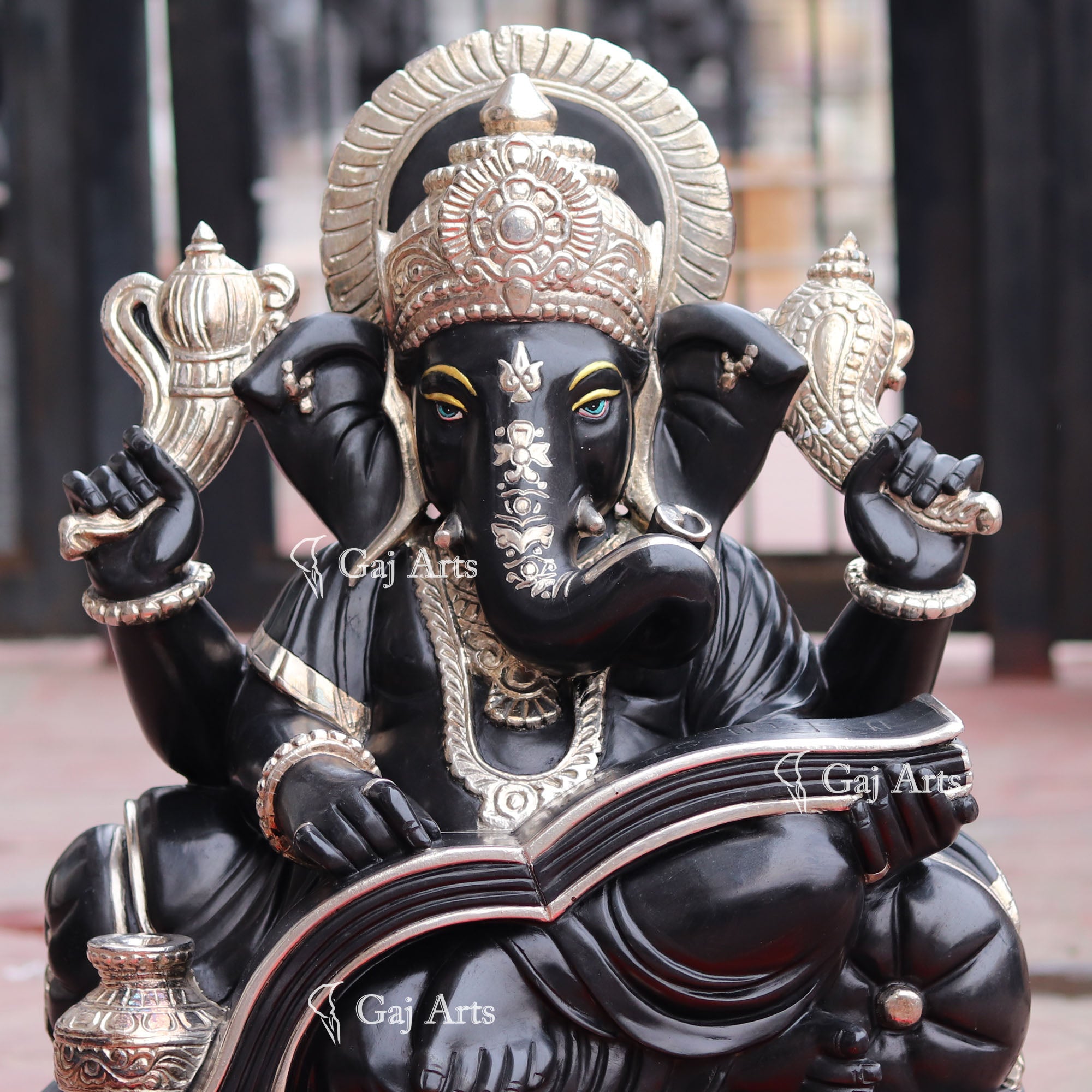 Rajasthan Black Marble Ganesh Statue | 24 Inch