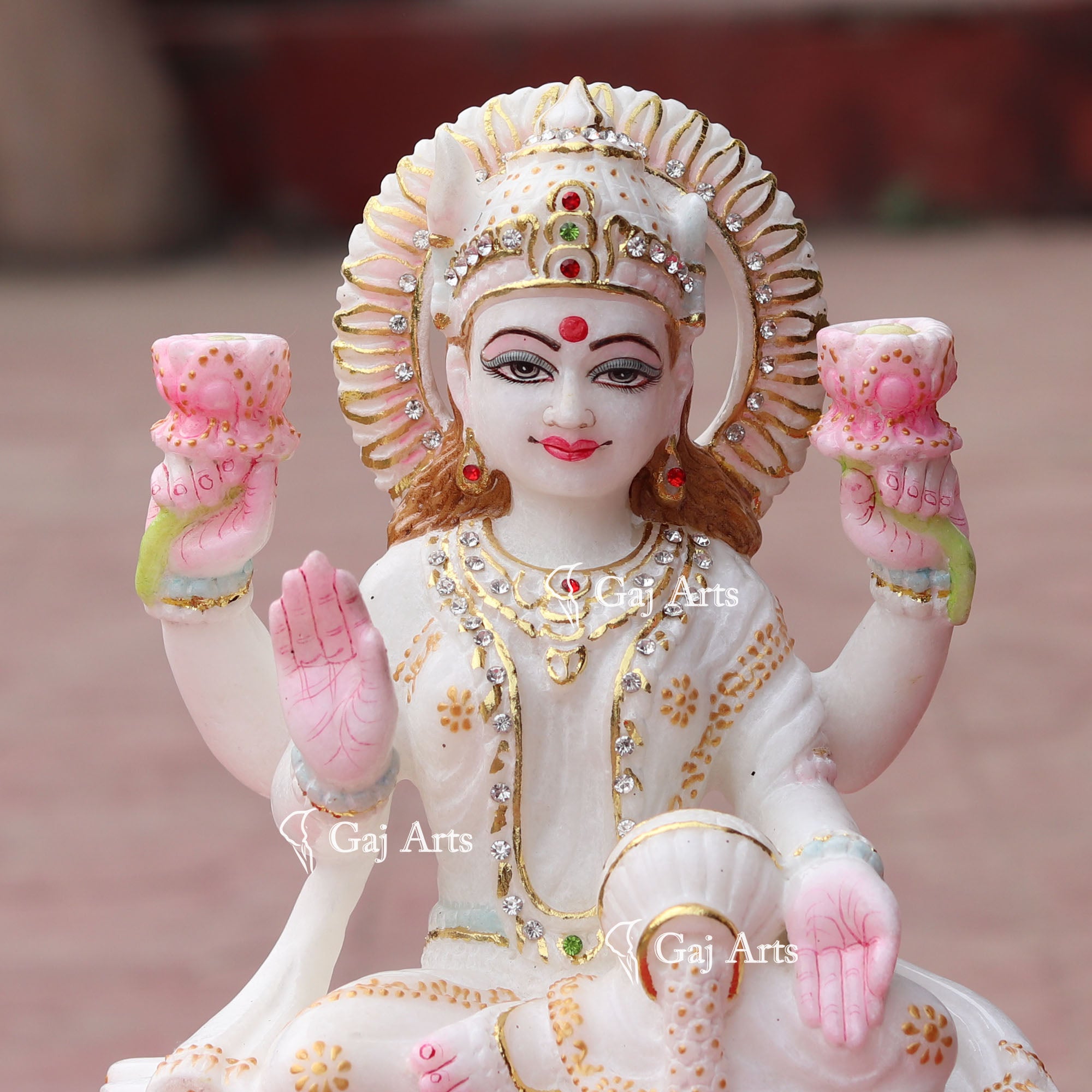 White Marble Lakshmi Mata Statue | 12 Inch