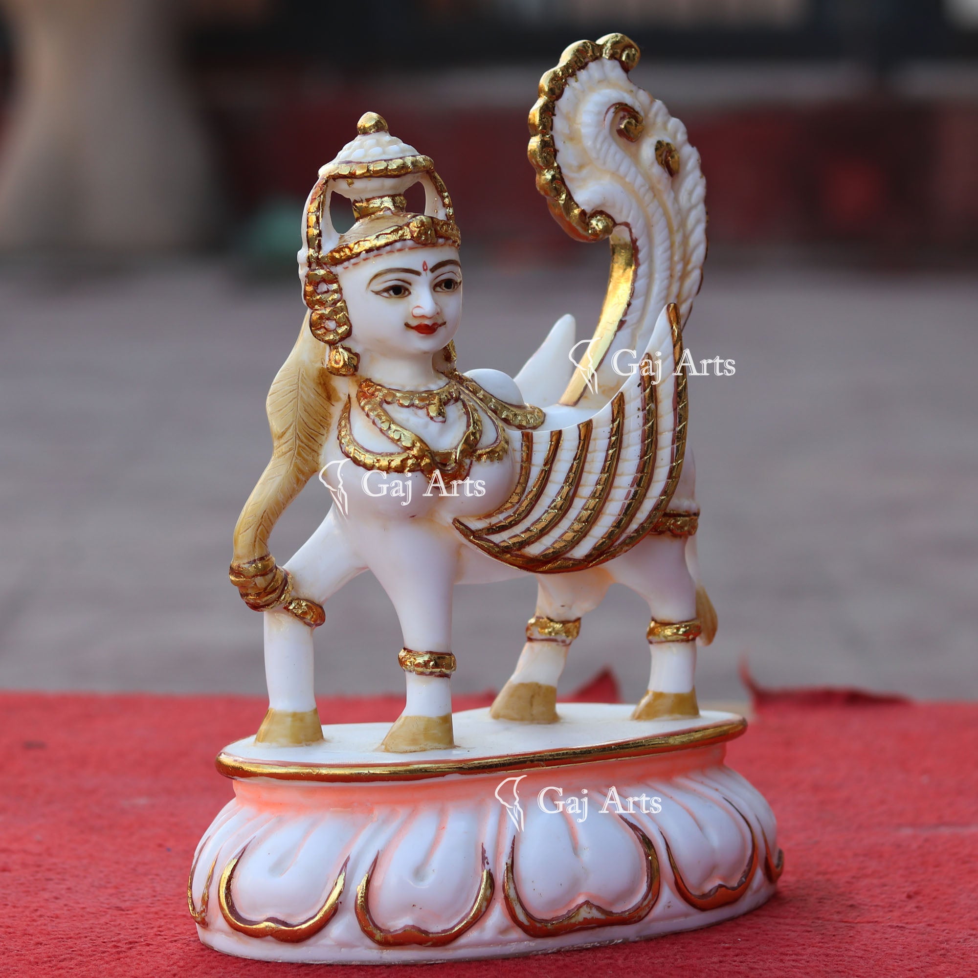 Makrana Marble Cow Statue | 11 Inch
