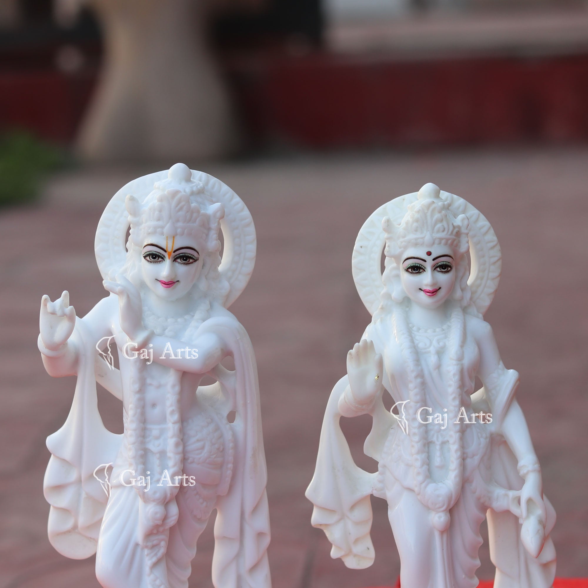 Marble Powder Radha Krishna Idol | 12 Inch