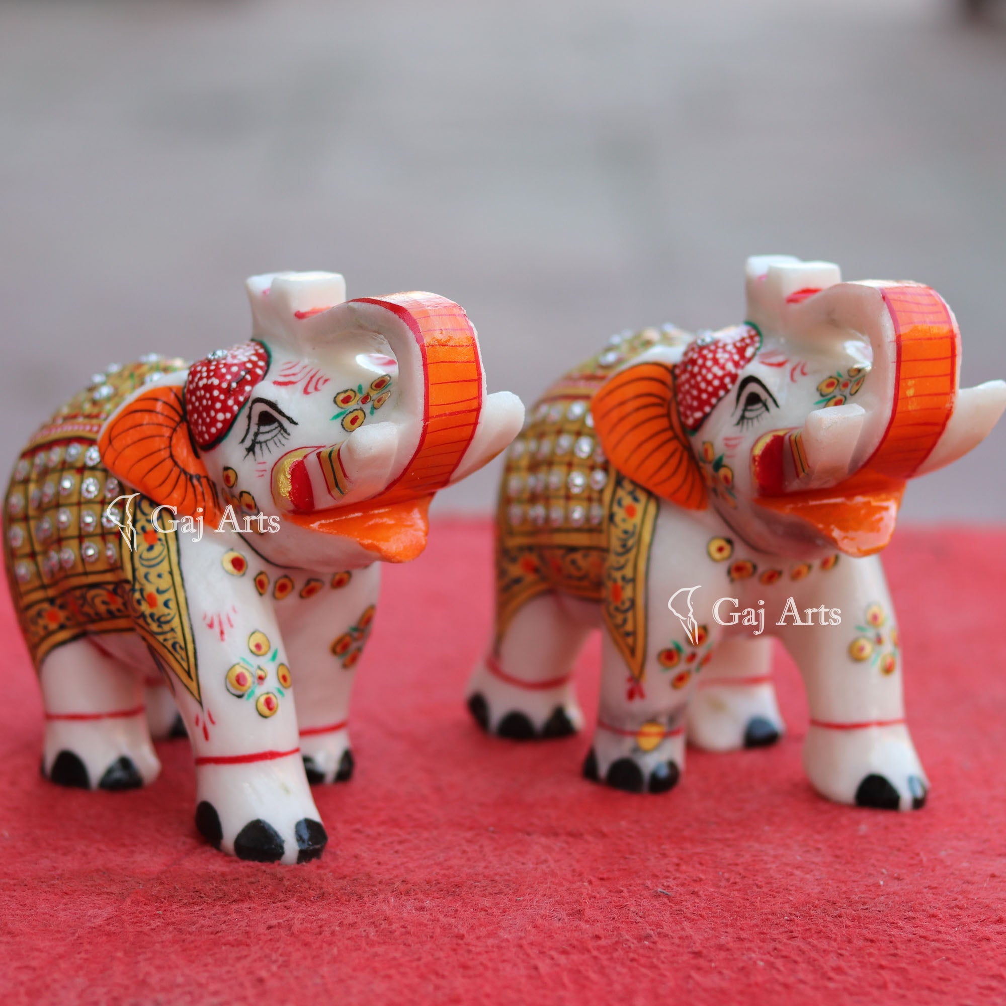 White Marble Elephant Statue | 6 Inch