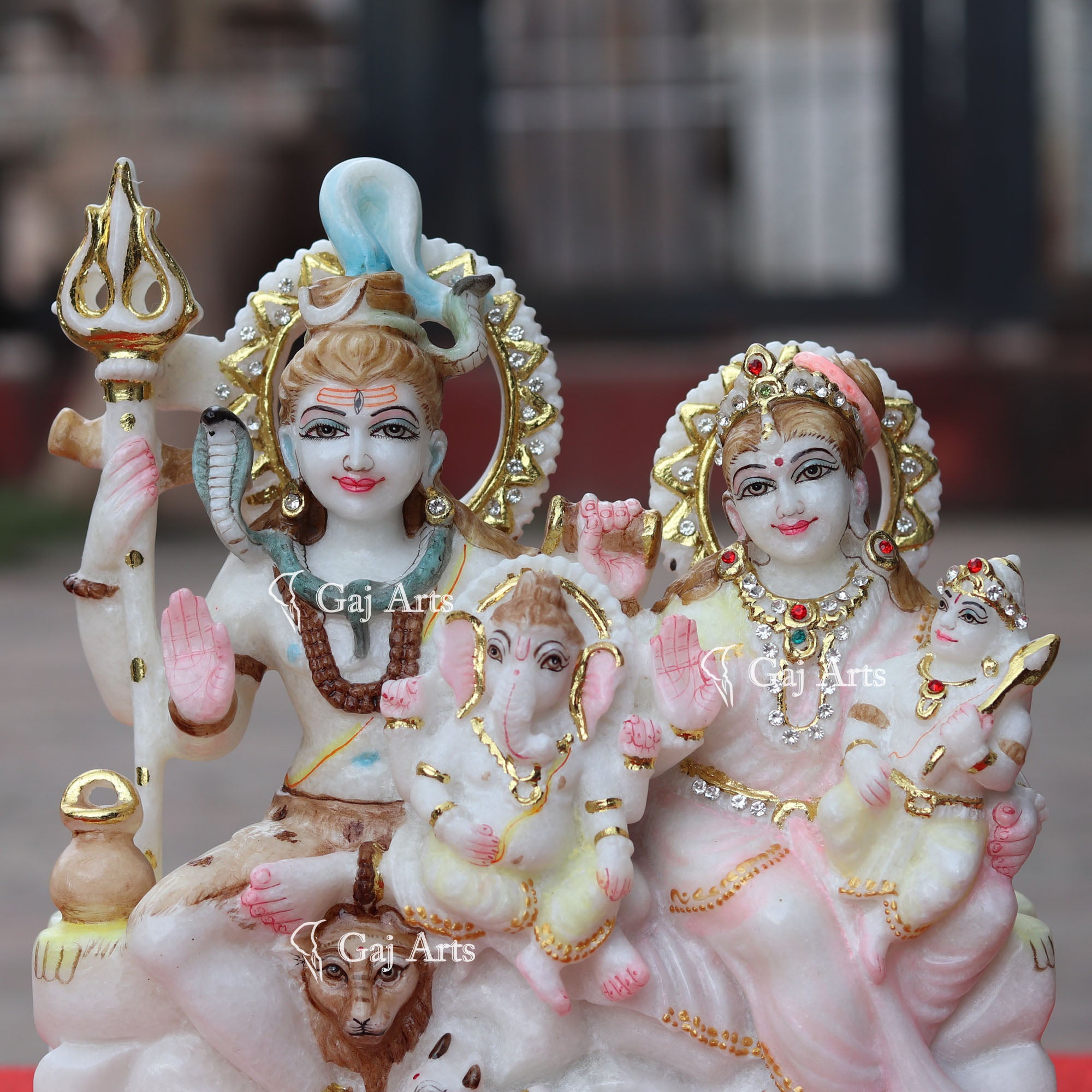 Marble Shiv Parivar Statue | 12 Inch