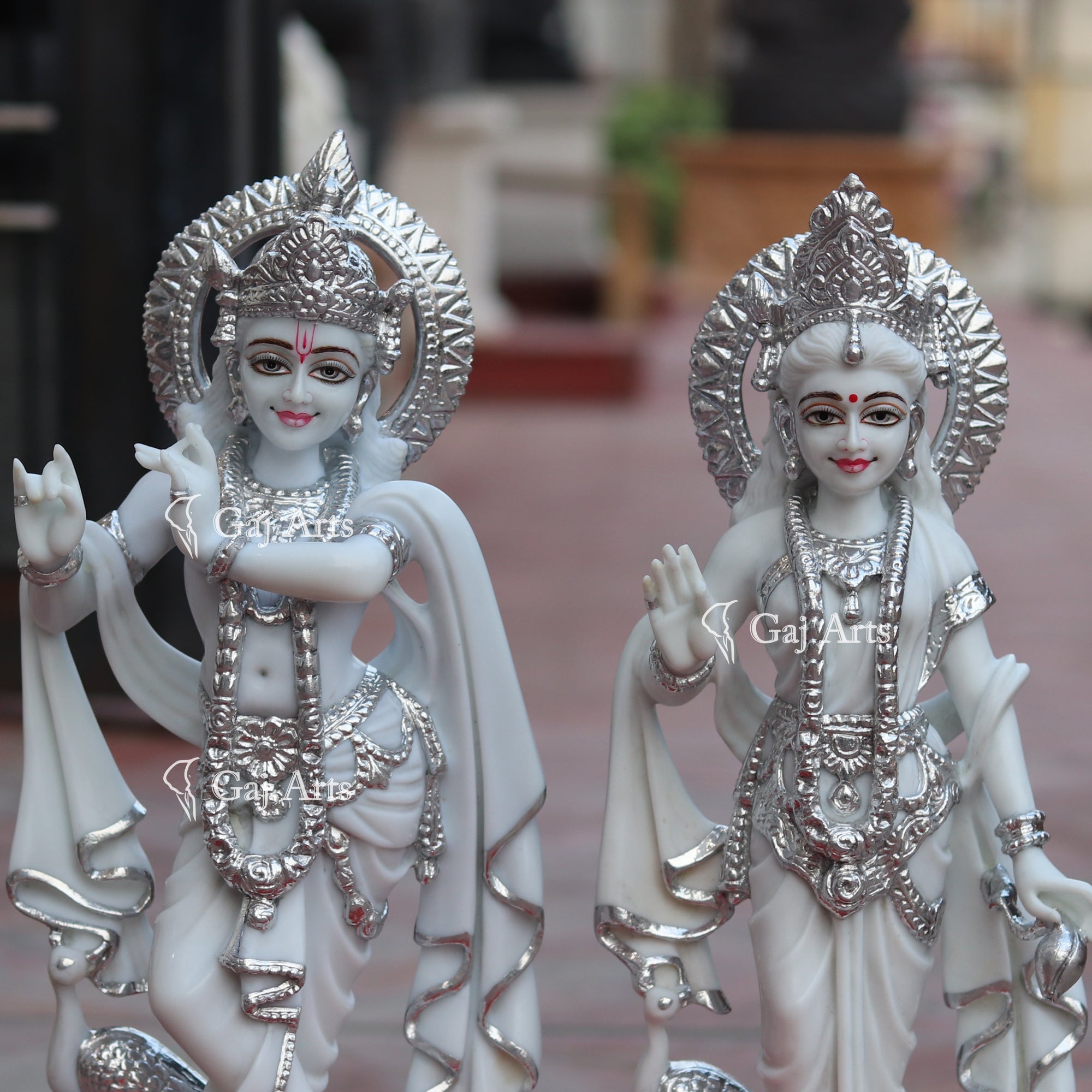 Makrana Marble Powder Radha Krishna Murti | 18 Inch