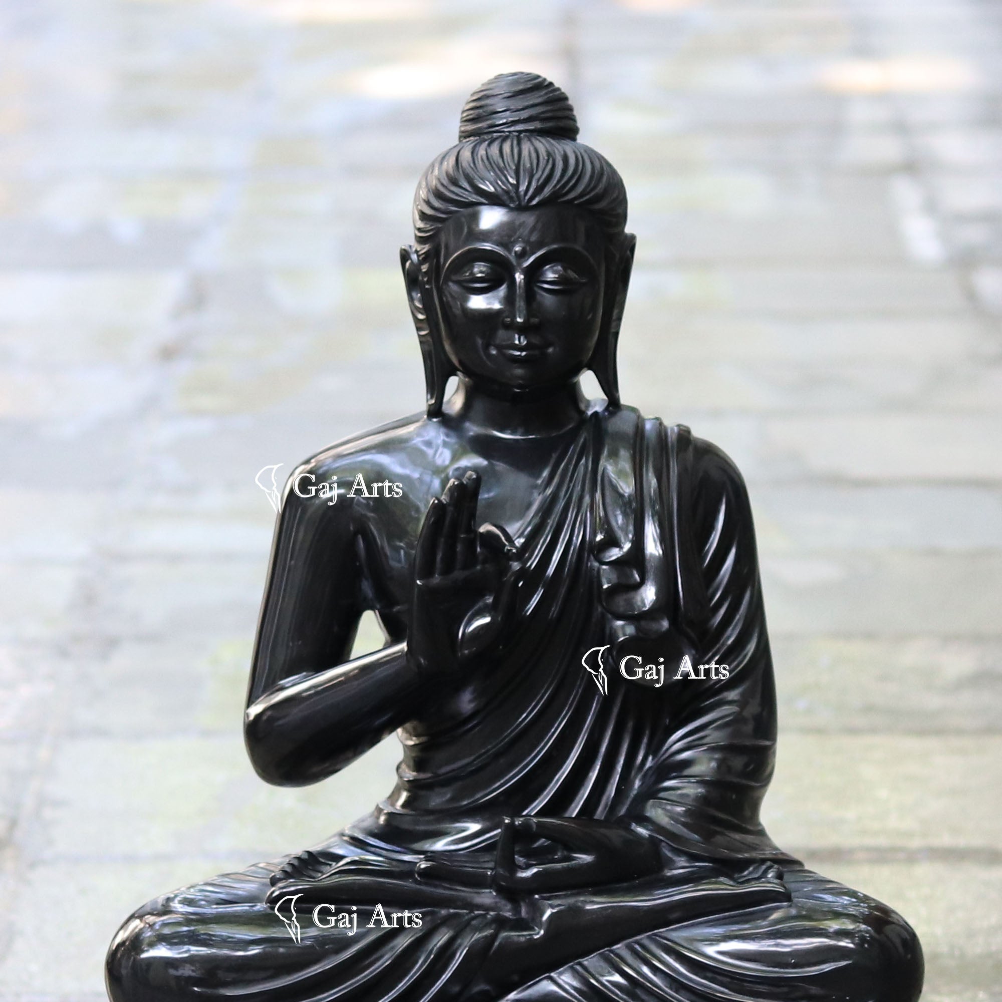 Black Marble Buddha Statue | 30 Inch