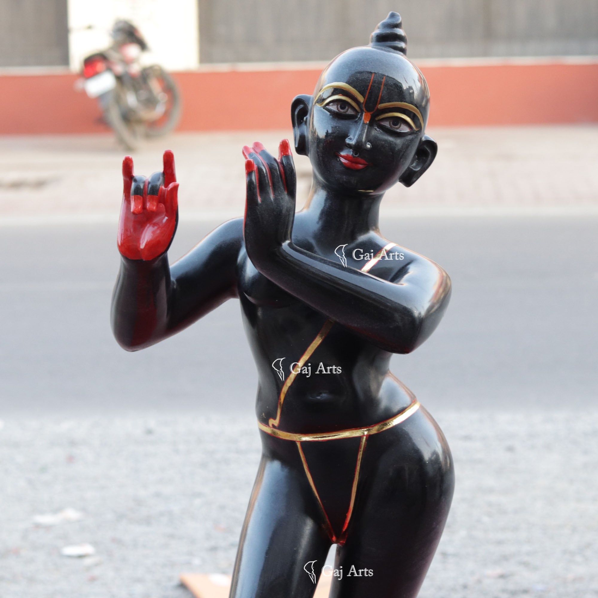 Rajasthan Black Marble Iskon Krishna Idol | 30 Inch
