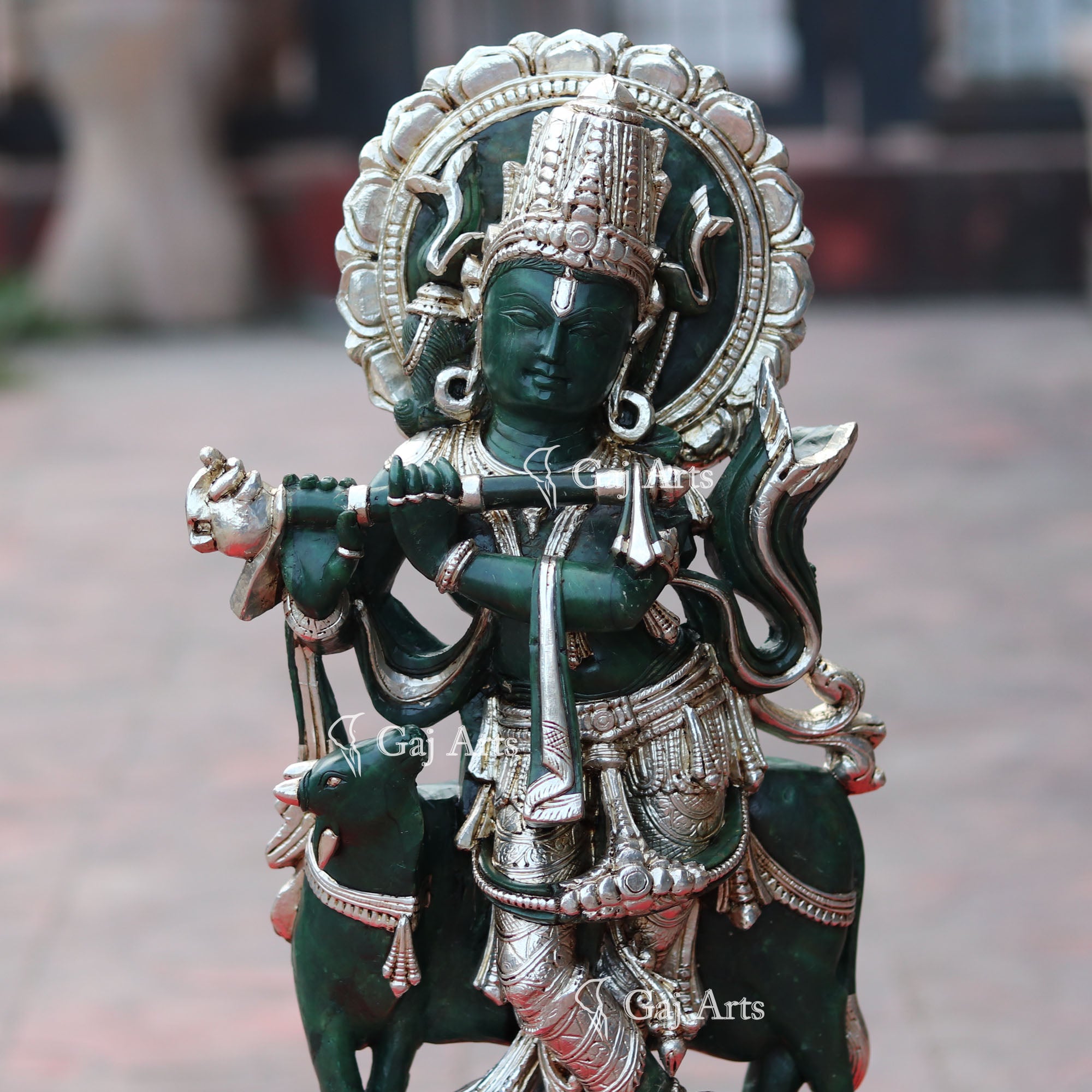 Green Quartz Go Gopal Idol | 21 Inch