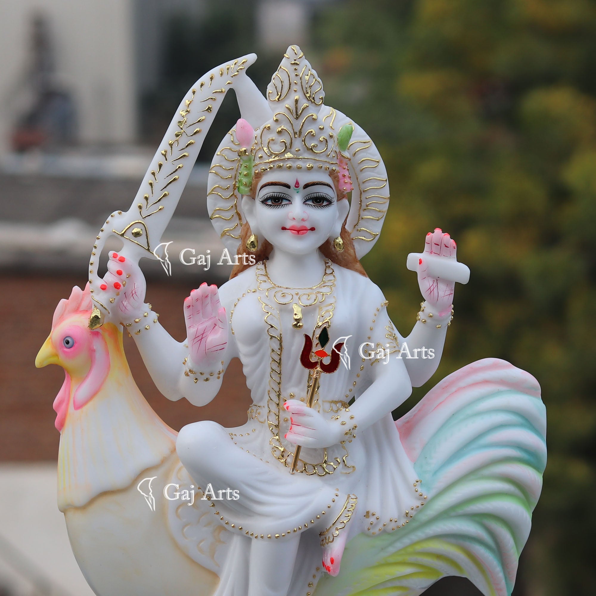 Marble Bahu Charni Mata Idol | 18 Inch