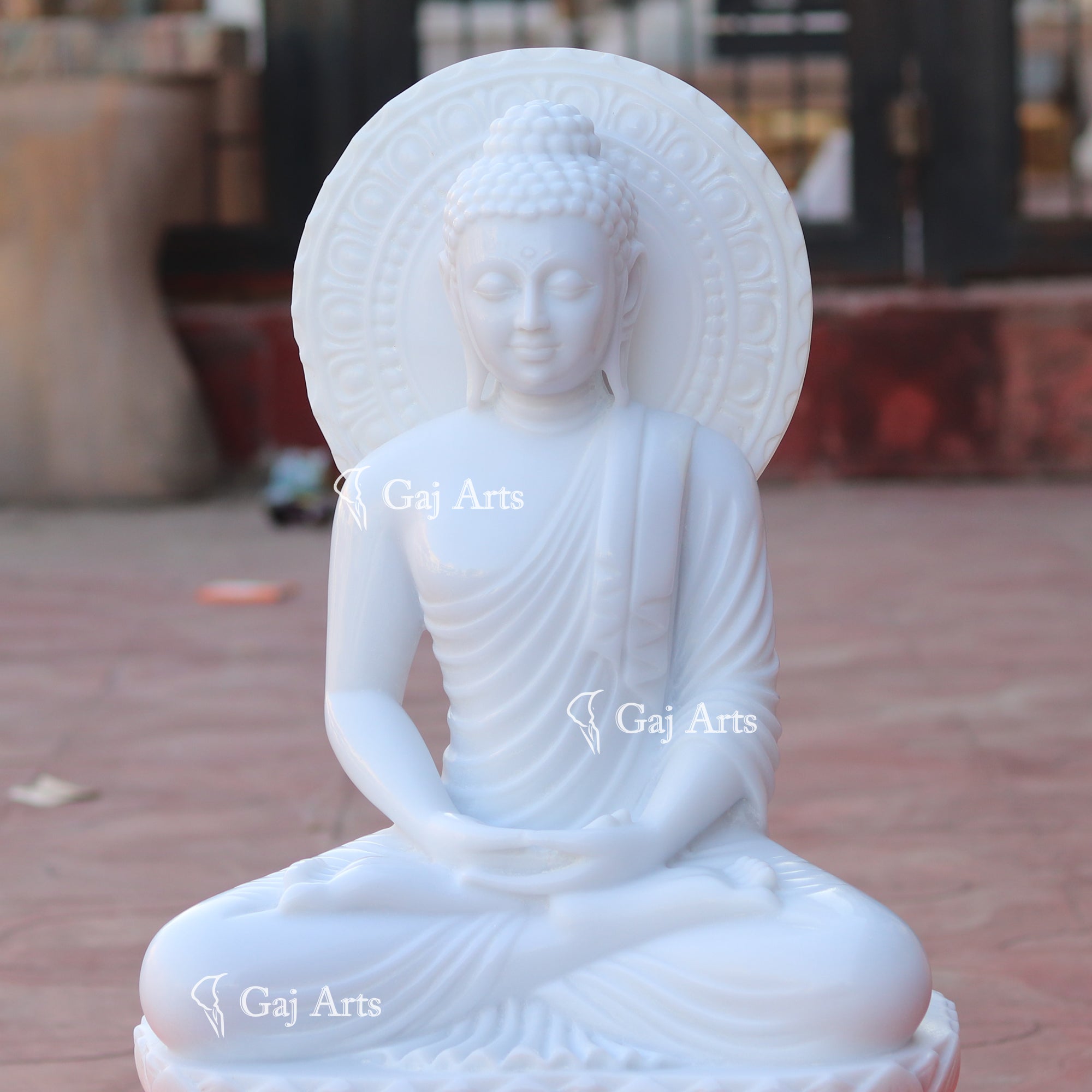 White Marble Buddha Statue | 24 Inch