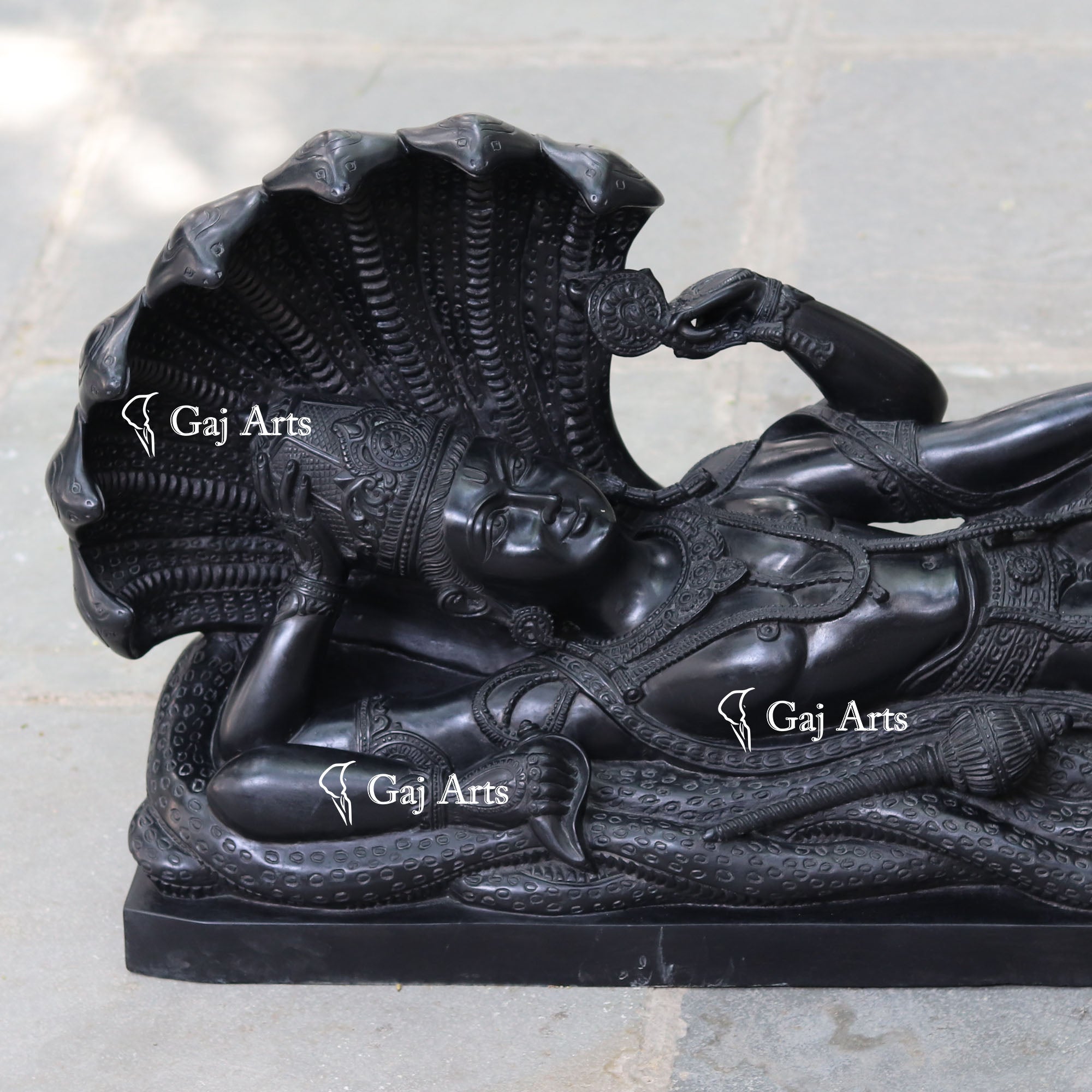 Black Marble Vishnu Ji Statue | 42 Inch