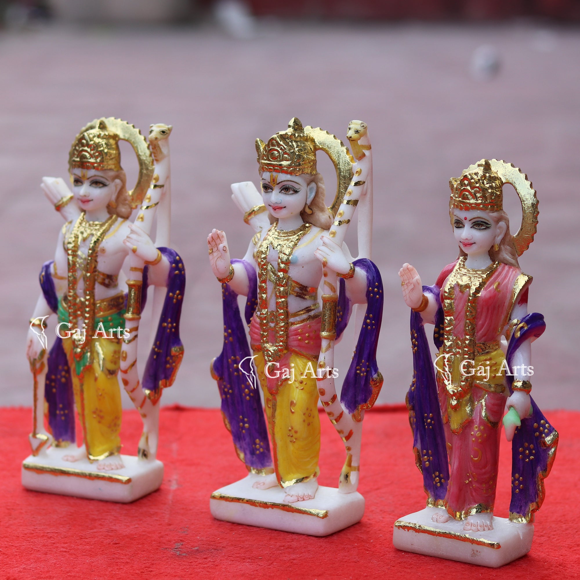 White Makrana Marble Ram Jodi Idol | 9 Inch