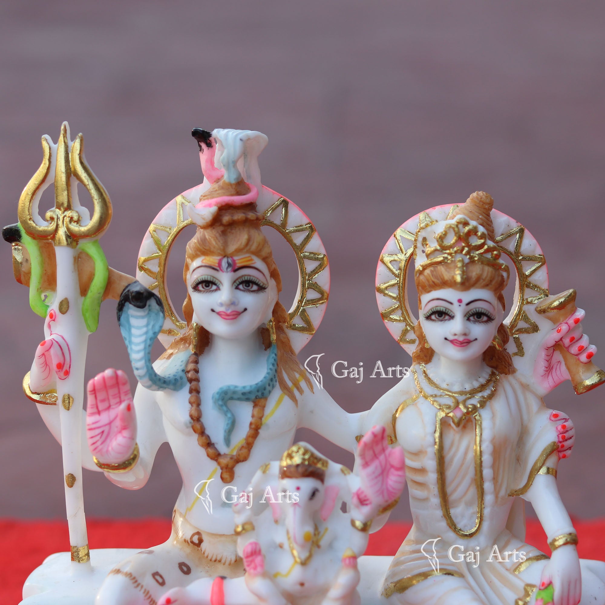 Marble Shiv Parivar Statue | 9 Inch