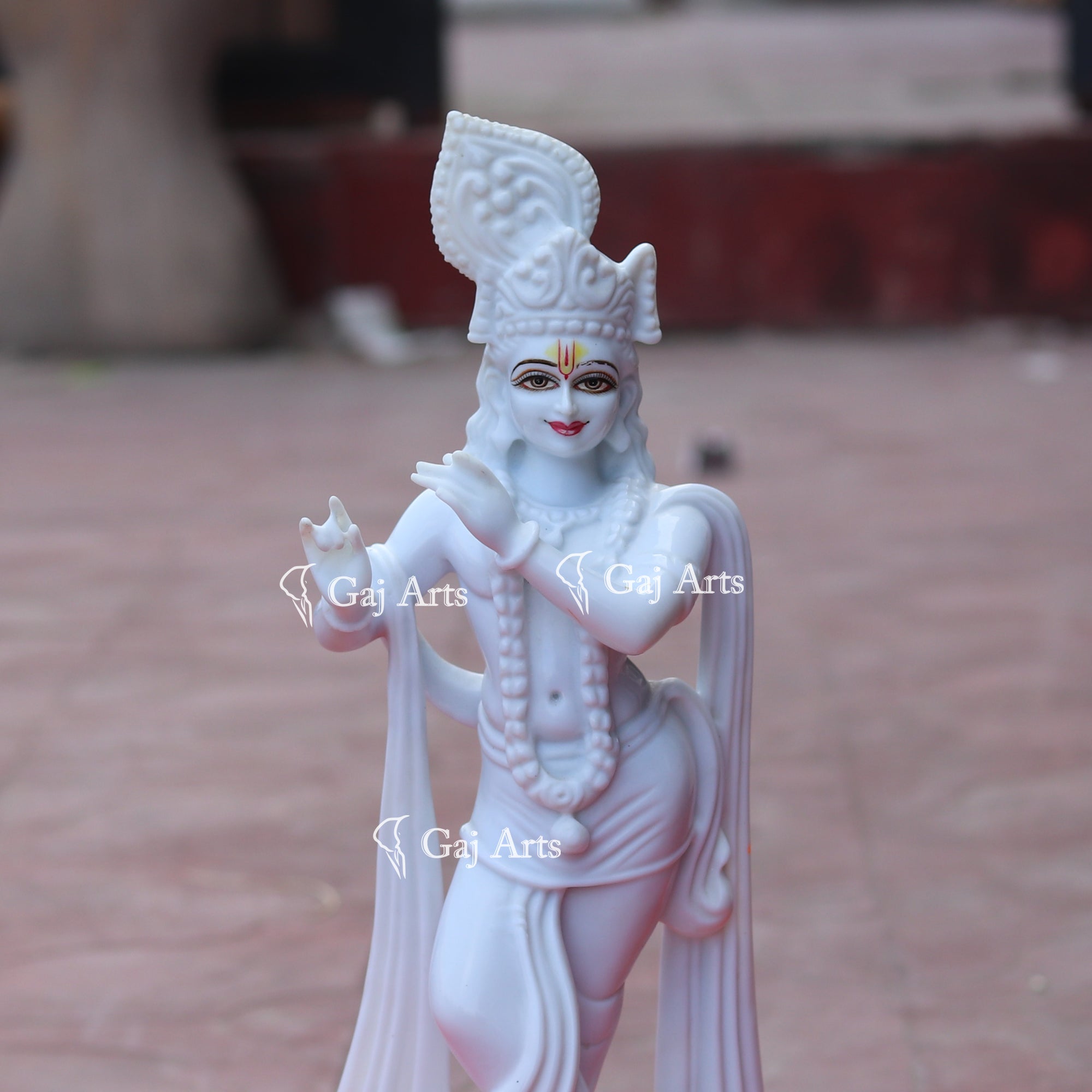 Makrana Marble Krishna Idol | 18 Inch