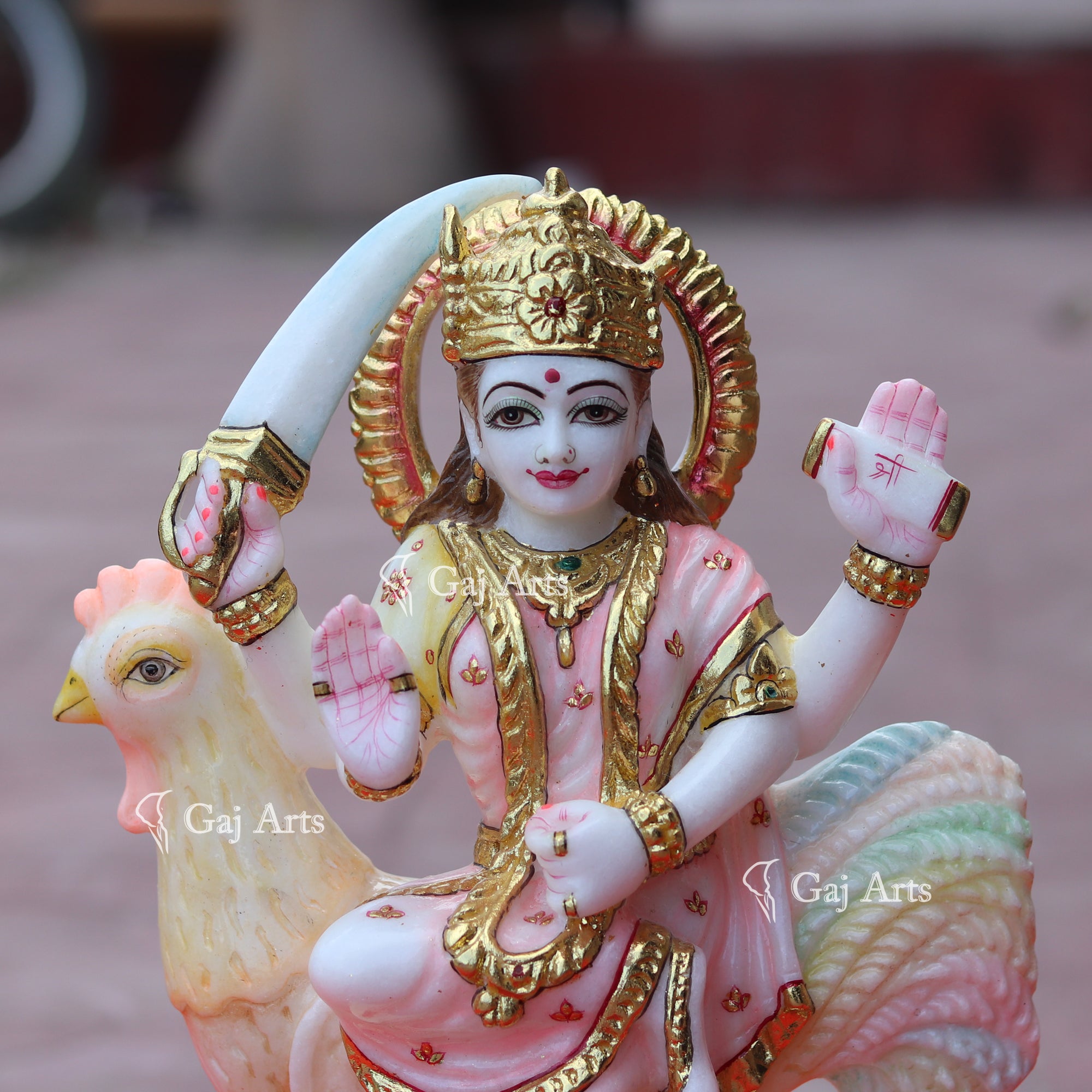 Marble Bahu Charni Mata Idol | 12 Inch