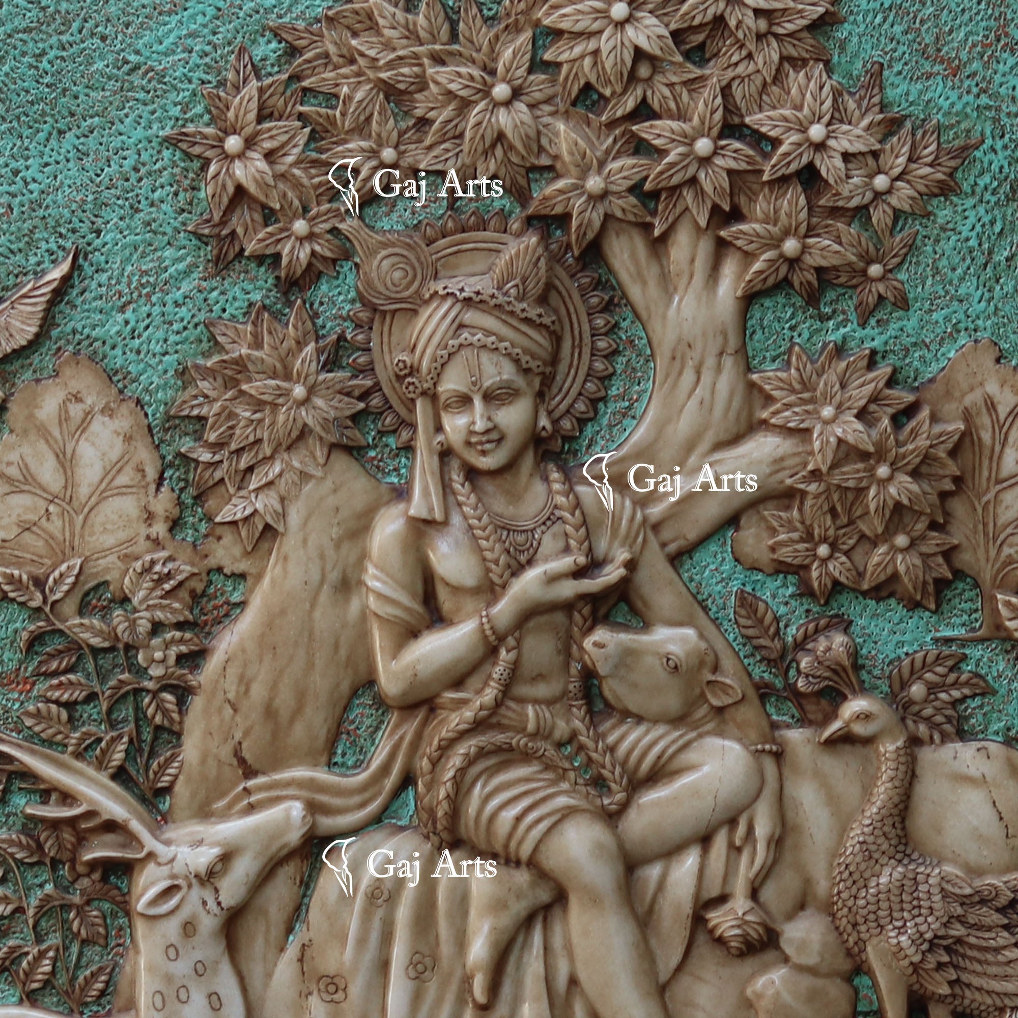 White Marble Go Gopal Wall Panel | 48 Inch