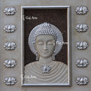 White Antique Finish Marble Buddha Wall Panel | 54 Inch
