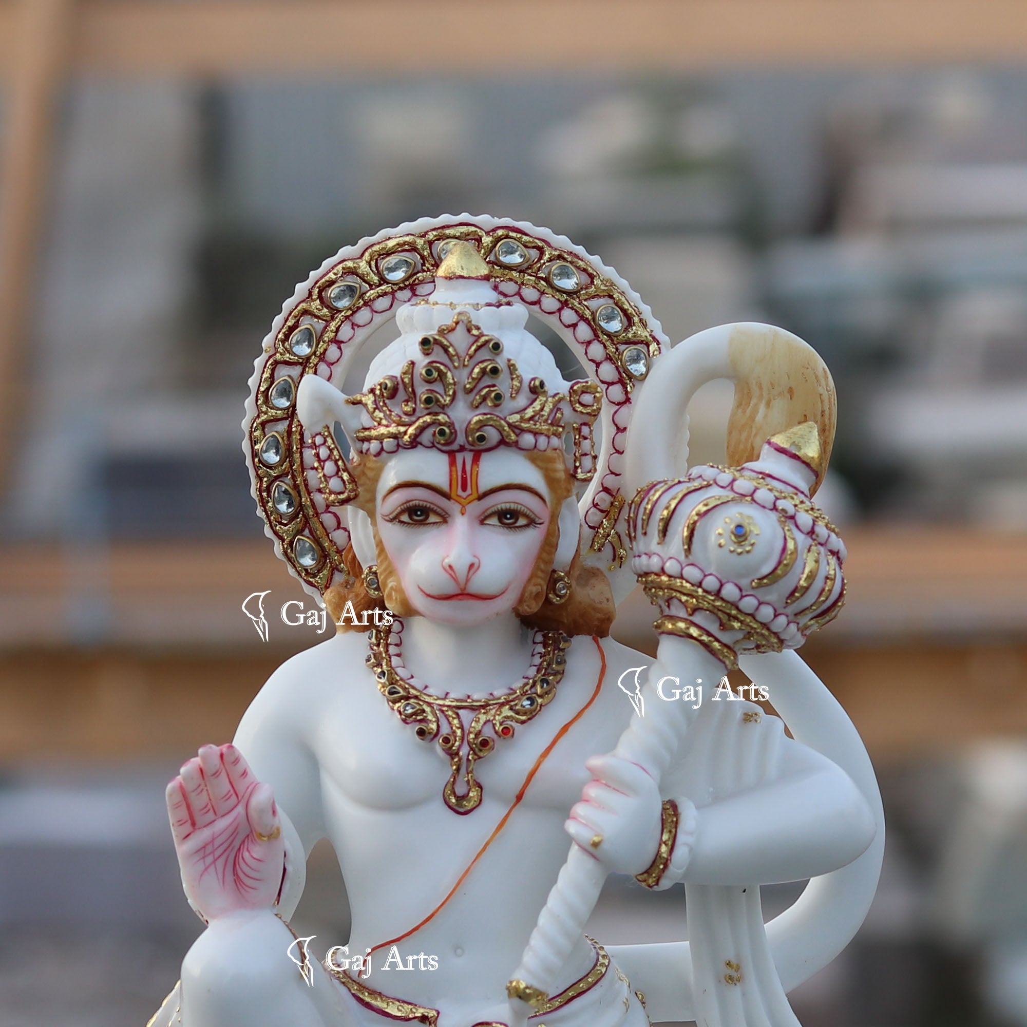Ethiopia Marble Hanuman Ji Idol | 12 Inch
