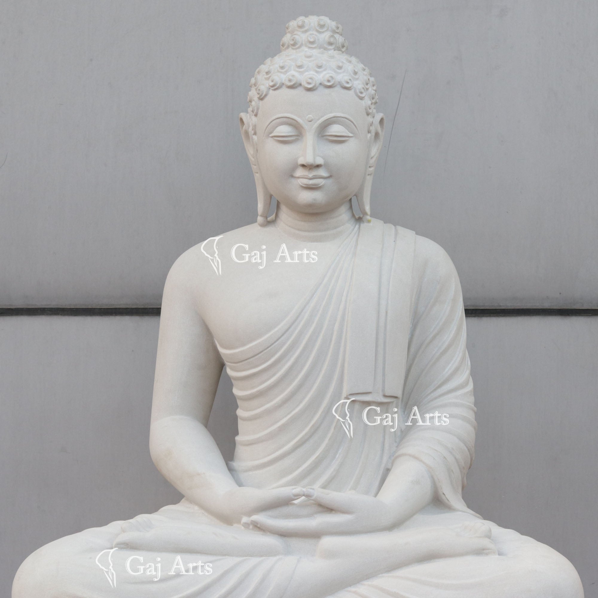 Sandstone Sitting Buddha Statue | 42 Inch