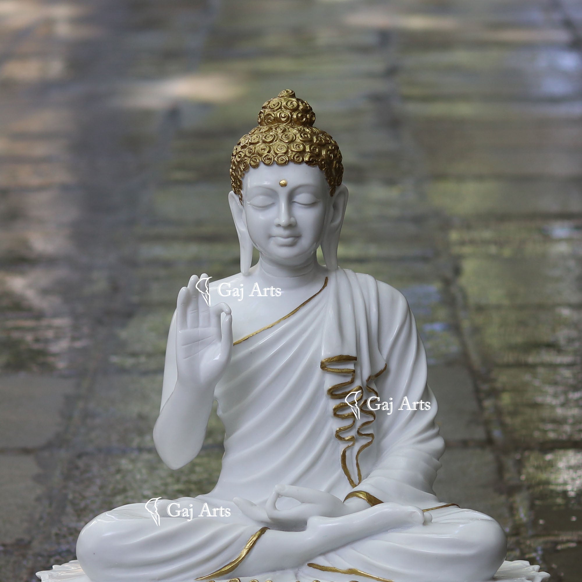 Korean Marble Buddha Statue | 24 Inch