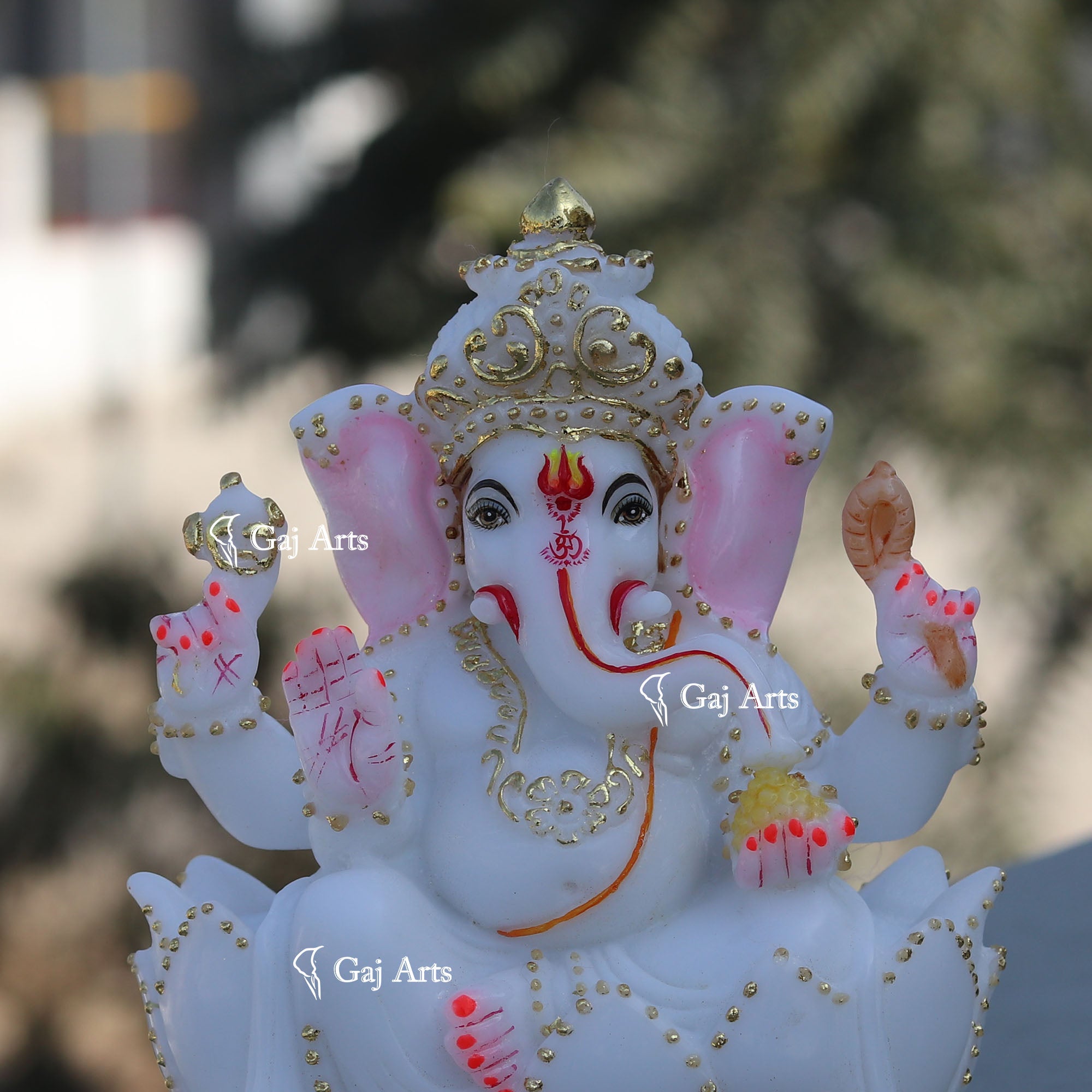 Handcrafted Marble Ganpati Statue | 7 Inch