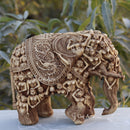 Marble Powder Elephant Statue | 12 Inch