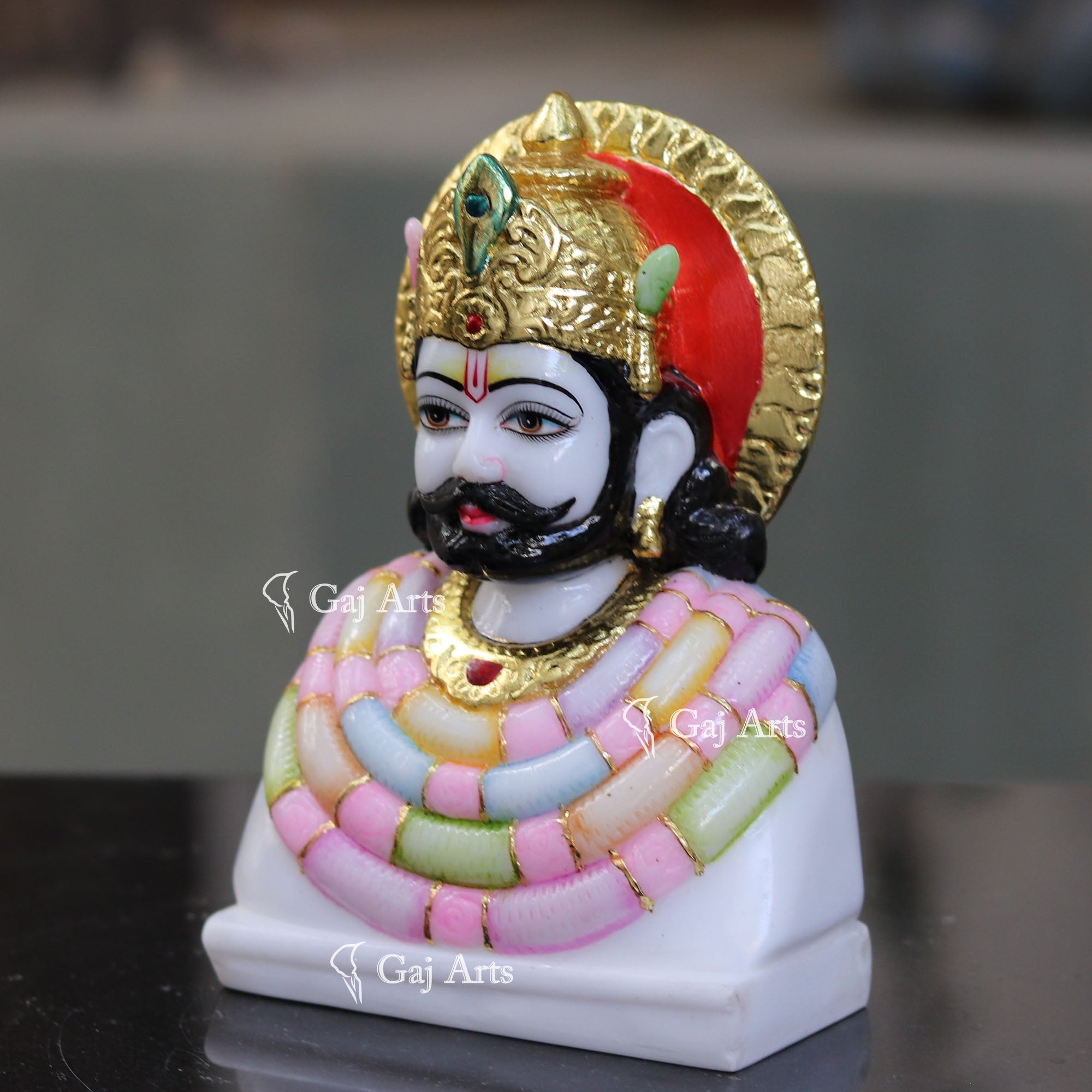 Marble Khatu Shyam Ji Idol | 7 Inch