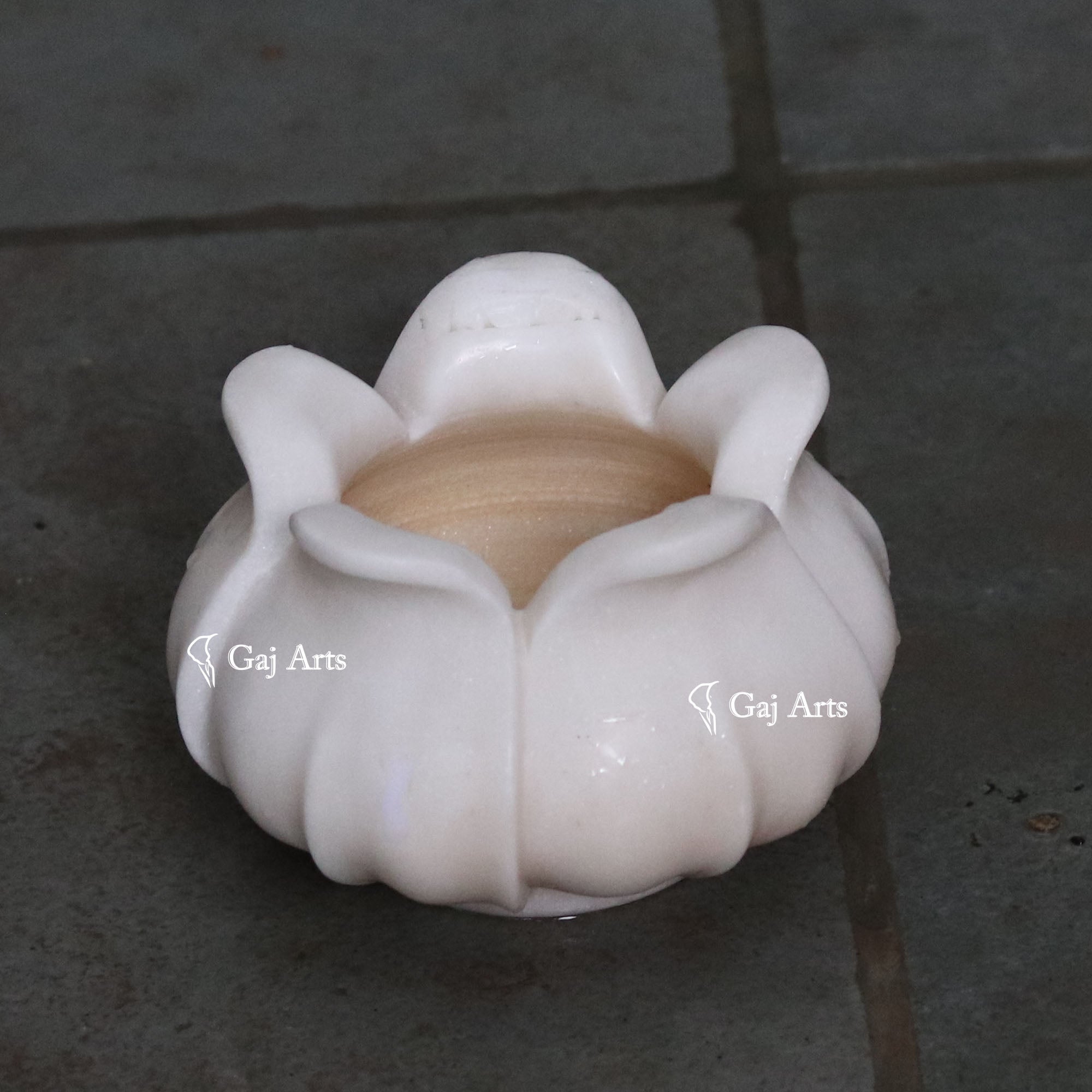 White Marble Elegant Flower Bowl | 6 Inch