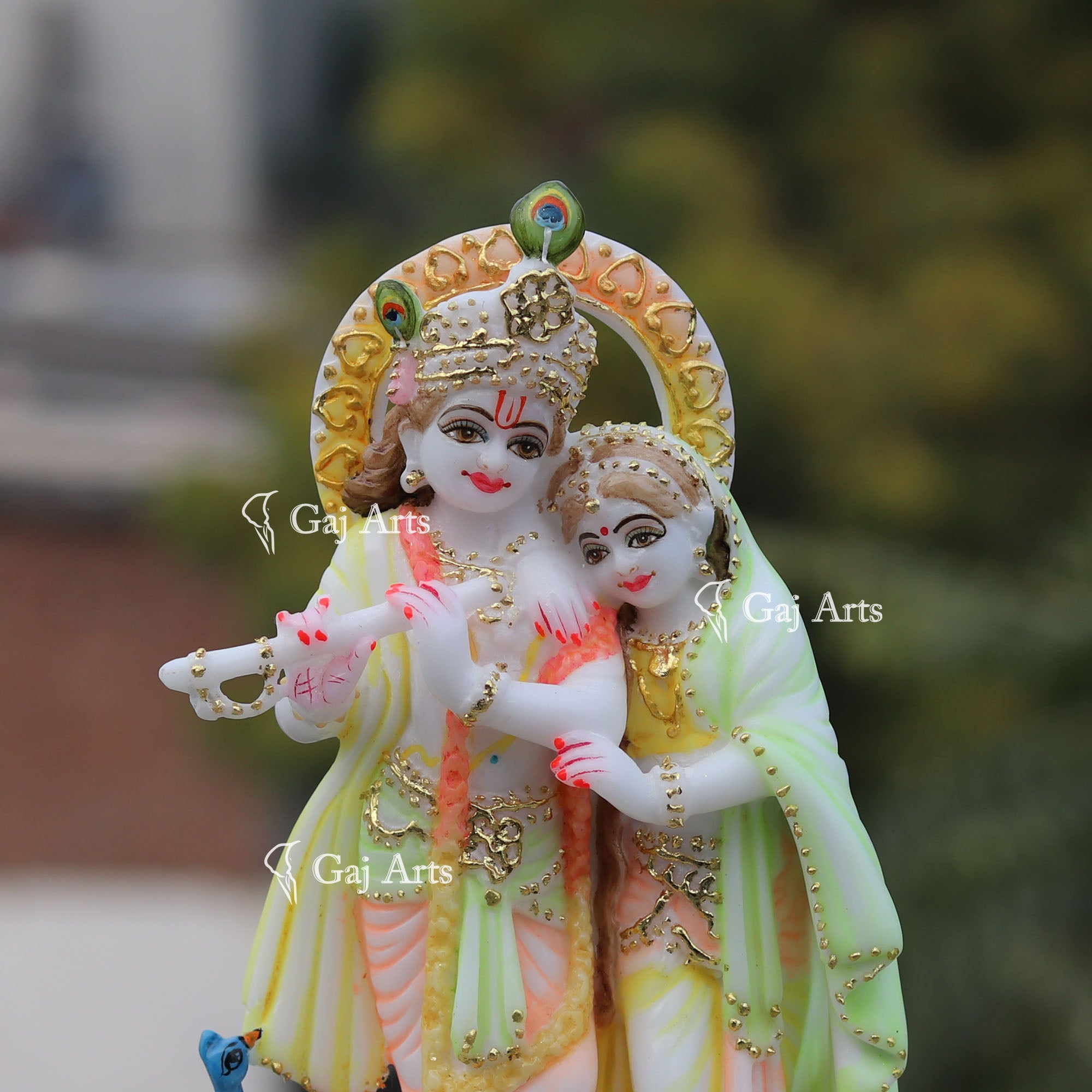 White Marble Ethiopia Radha Krishna Jodi | 9 Inch