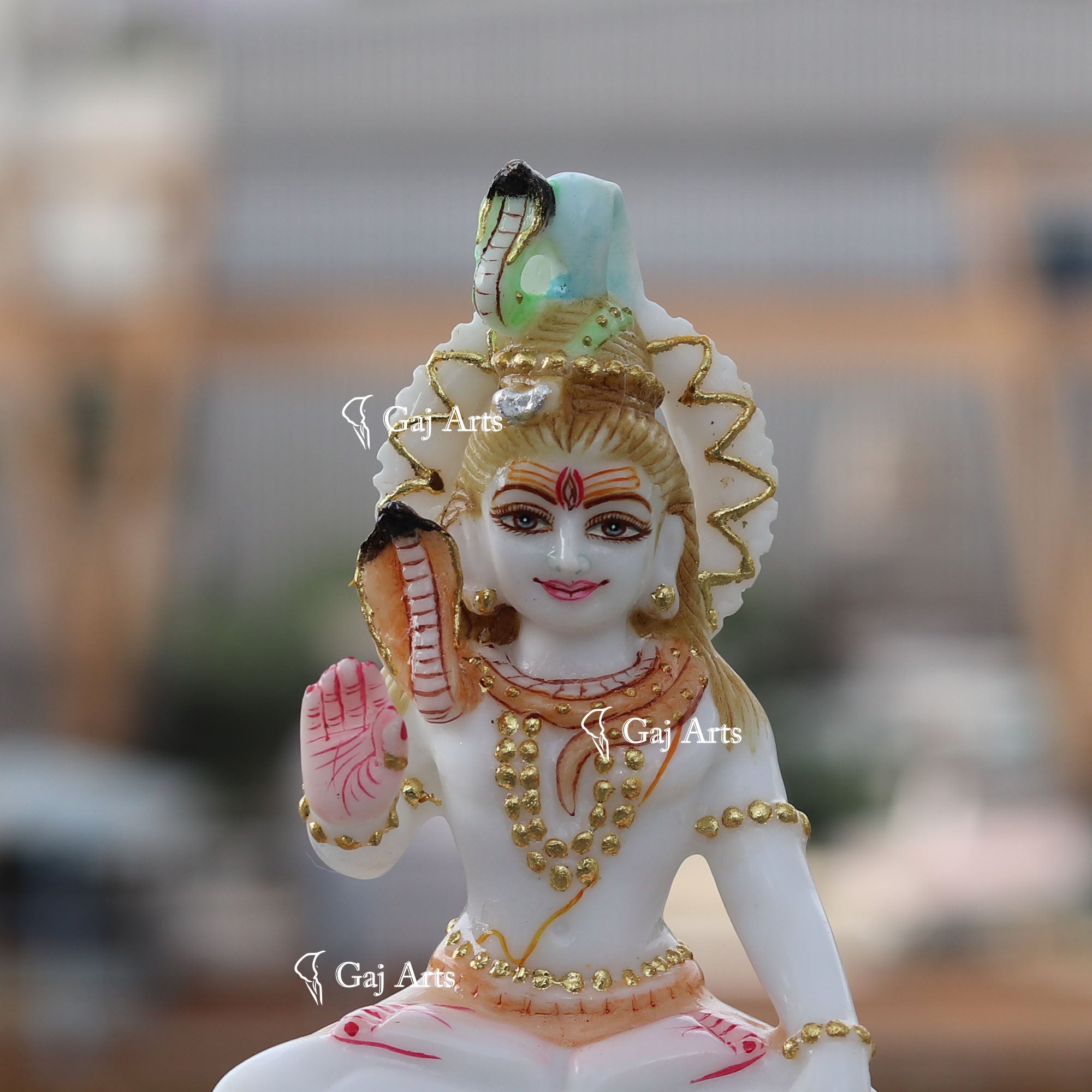 White Ethiopia  Marble Lord Shiva Statue | 6 Inch