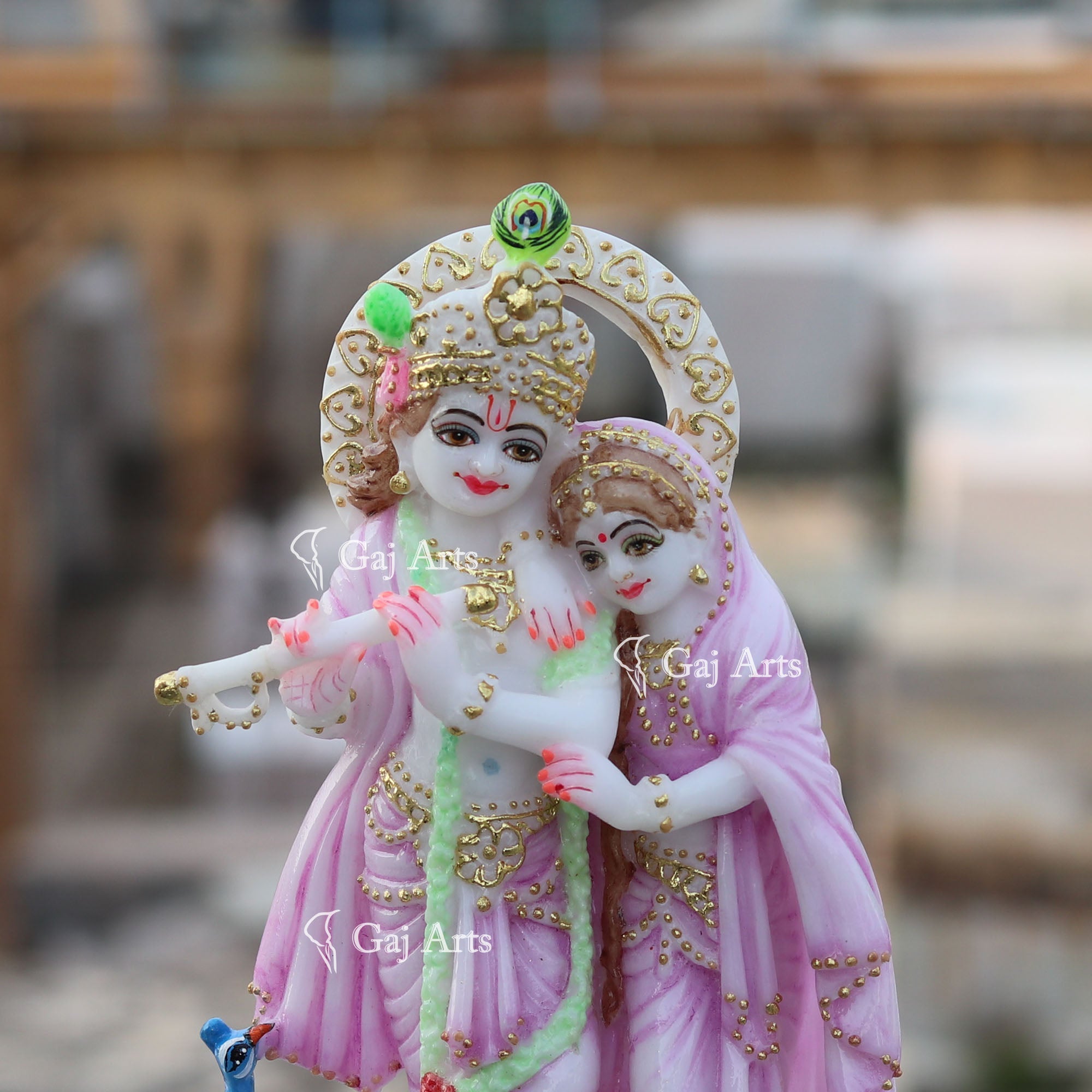 White Marble Ethiopia Radha Krishna Jodi | 9 Inch