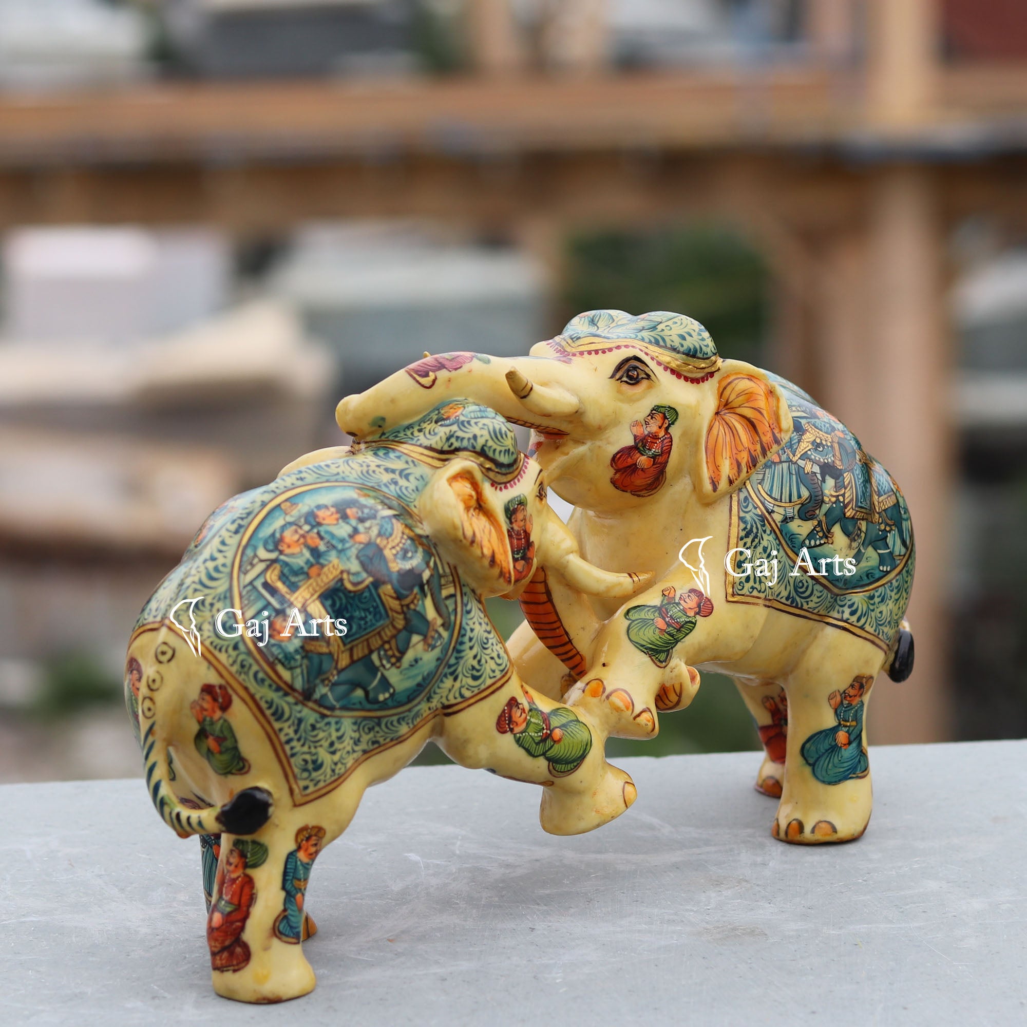 Marble Powder Elephant Statue | 10 Inch
