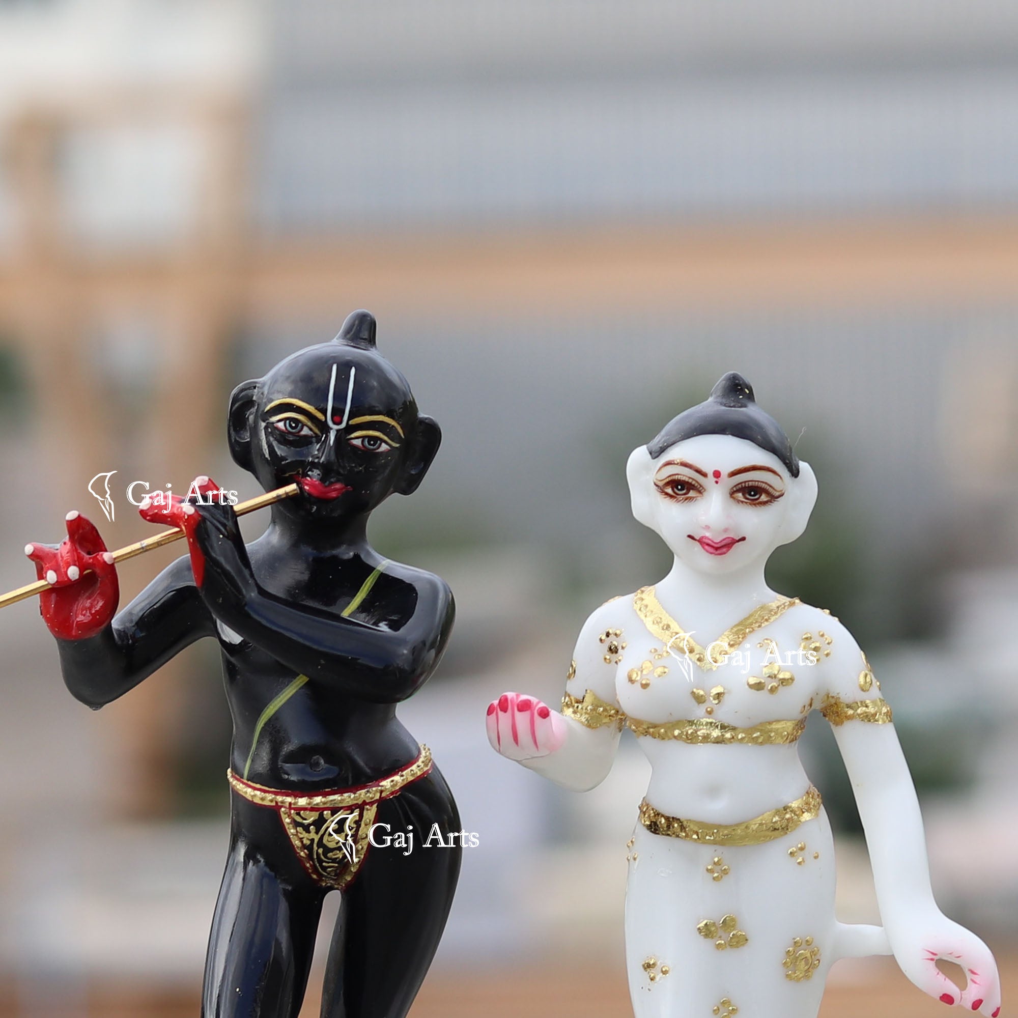 Rajasthan Black Marble Iskon Radha Krishna Idol | 8 Inch