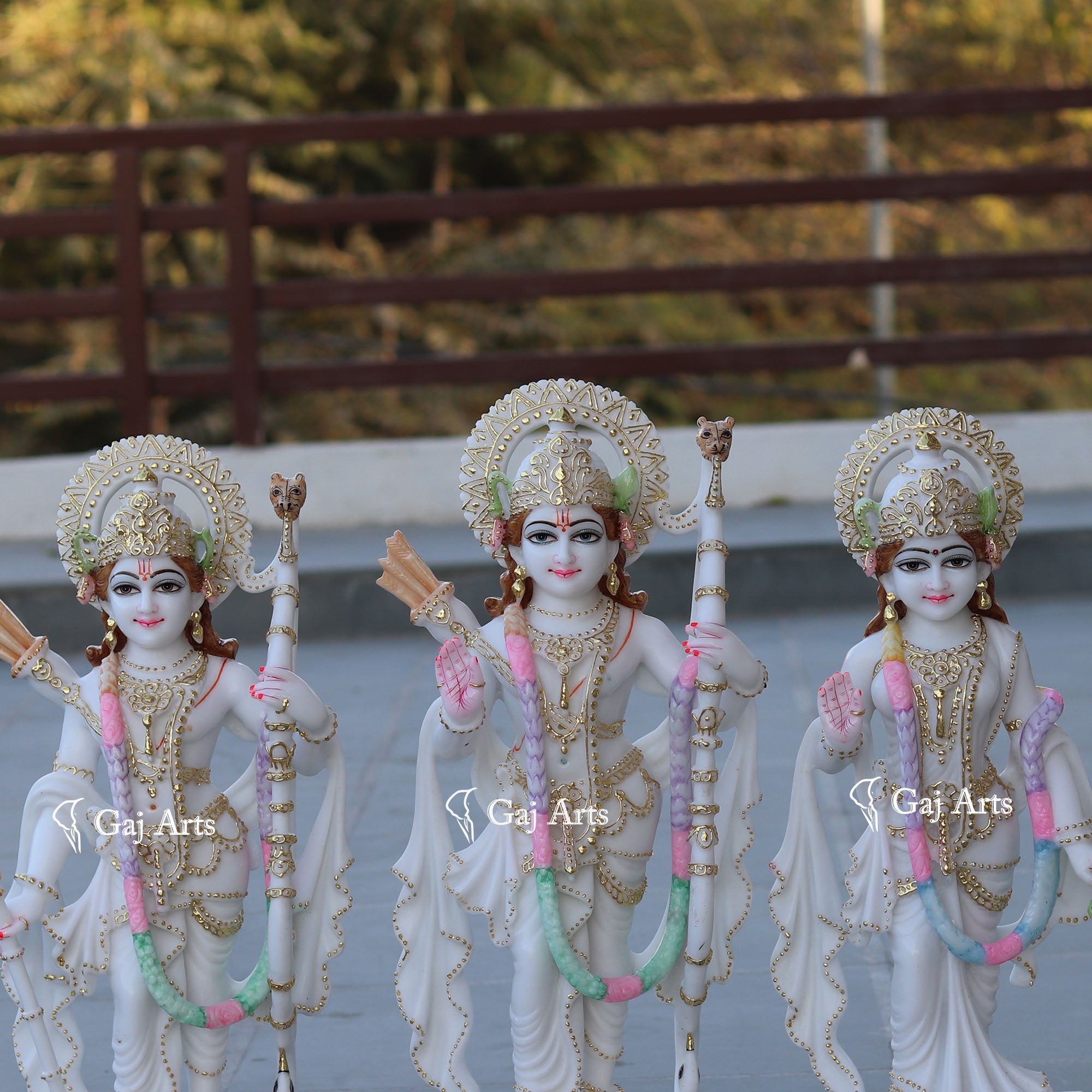 White Marble Ram Jodi Idol | 24 Inch