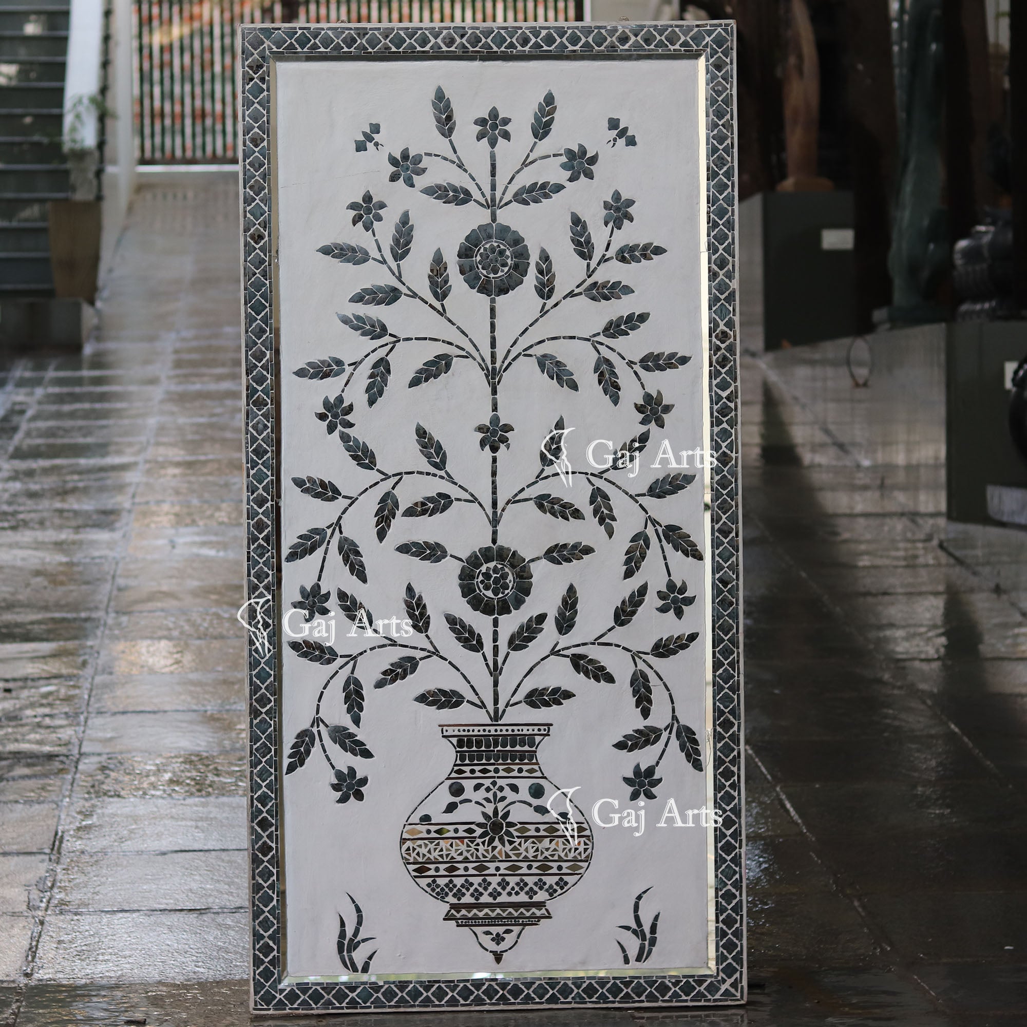 Thikri Mirror Inlay Wooden Panel | 1 Inch