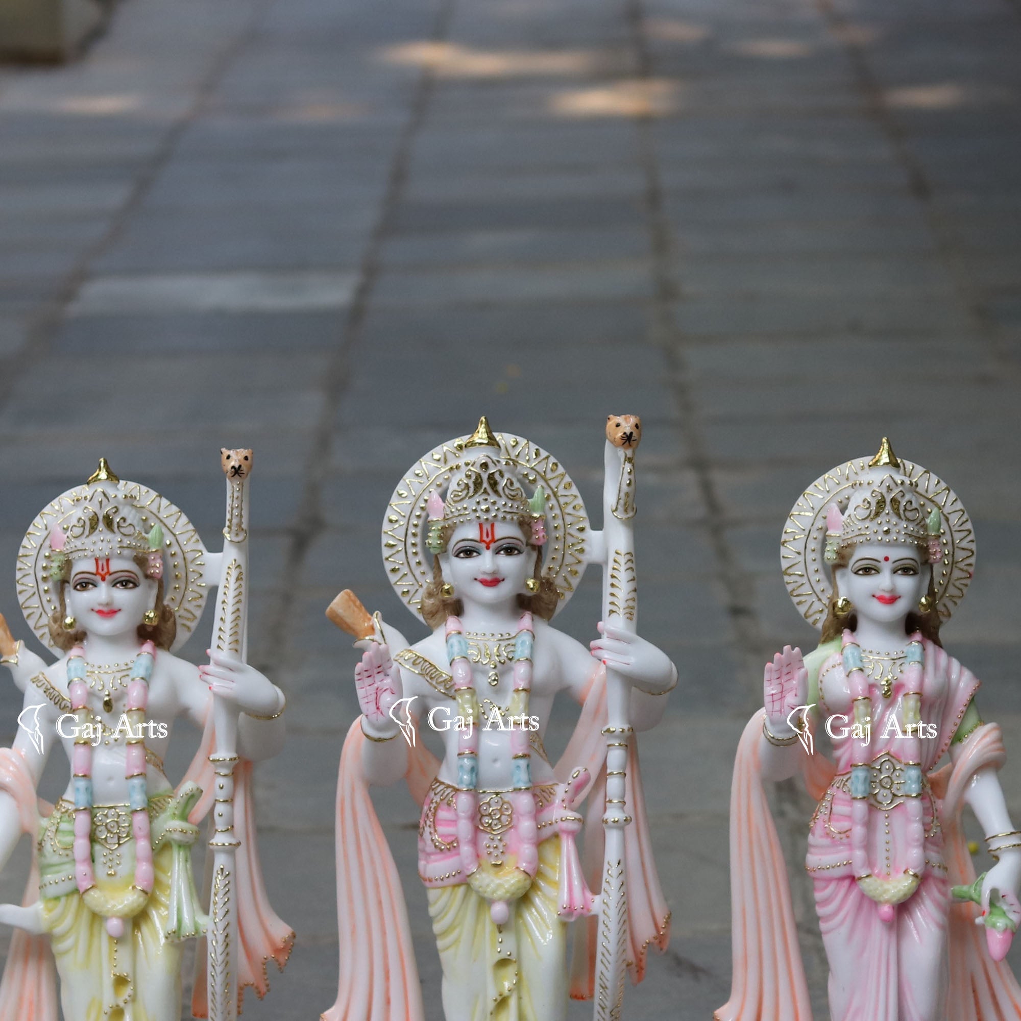 White Marble Ethiopia Ram Jodi Statue | 24 Inch